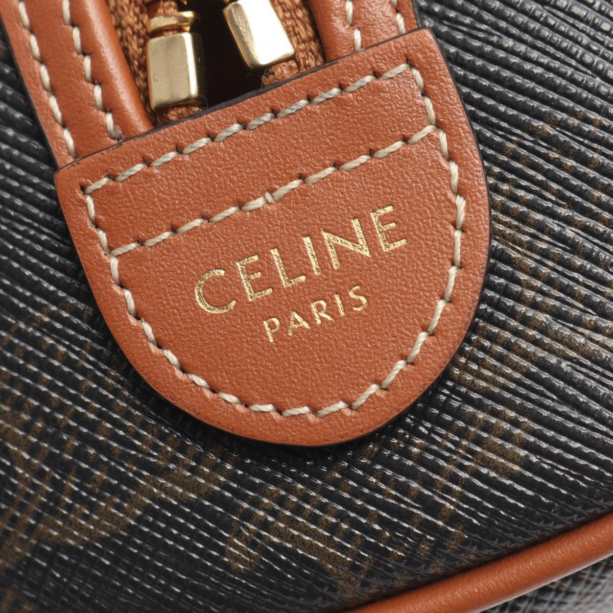 Celine Black Brown Coated Canvas Leather Handbag (Pre-Owned)