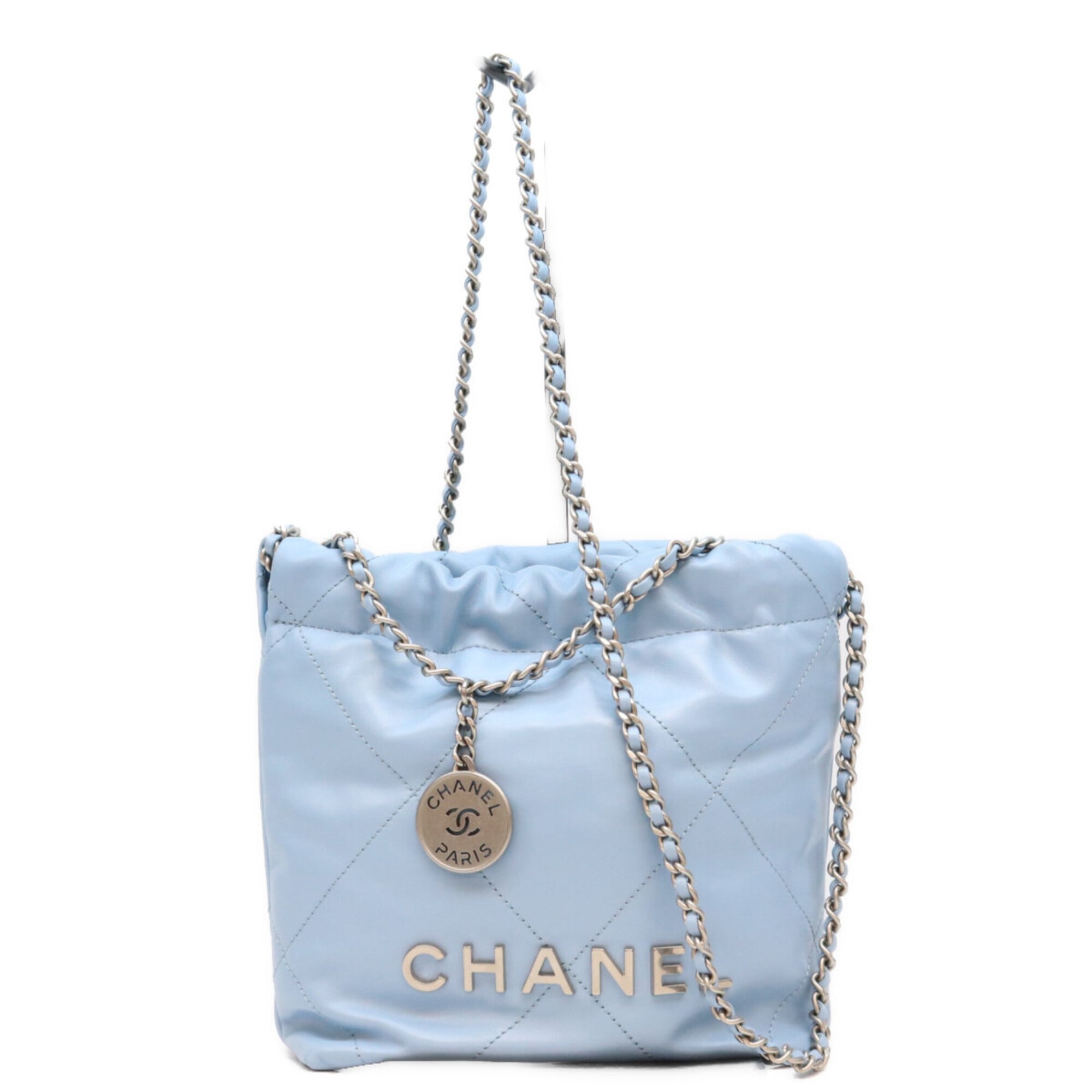 Chanel Blue Leather Shoulder Bag (Pre-Owned)