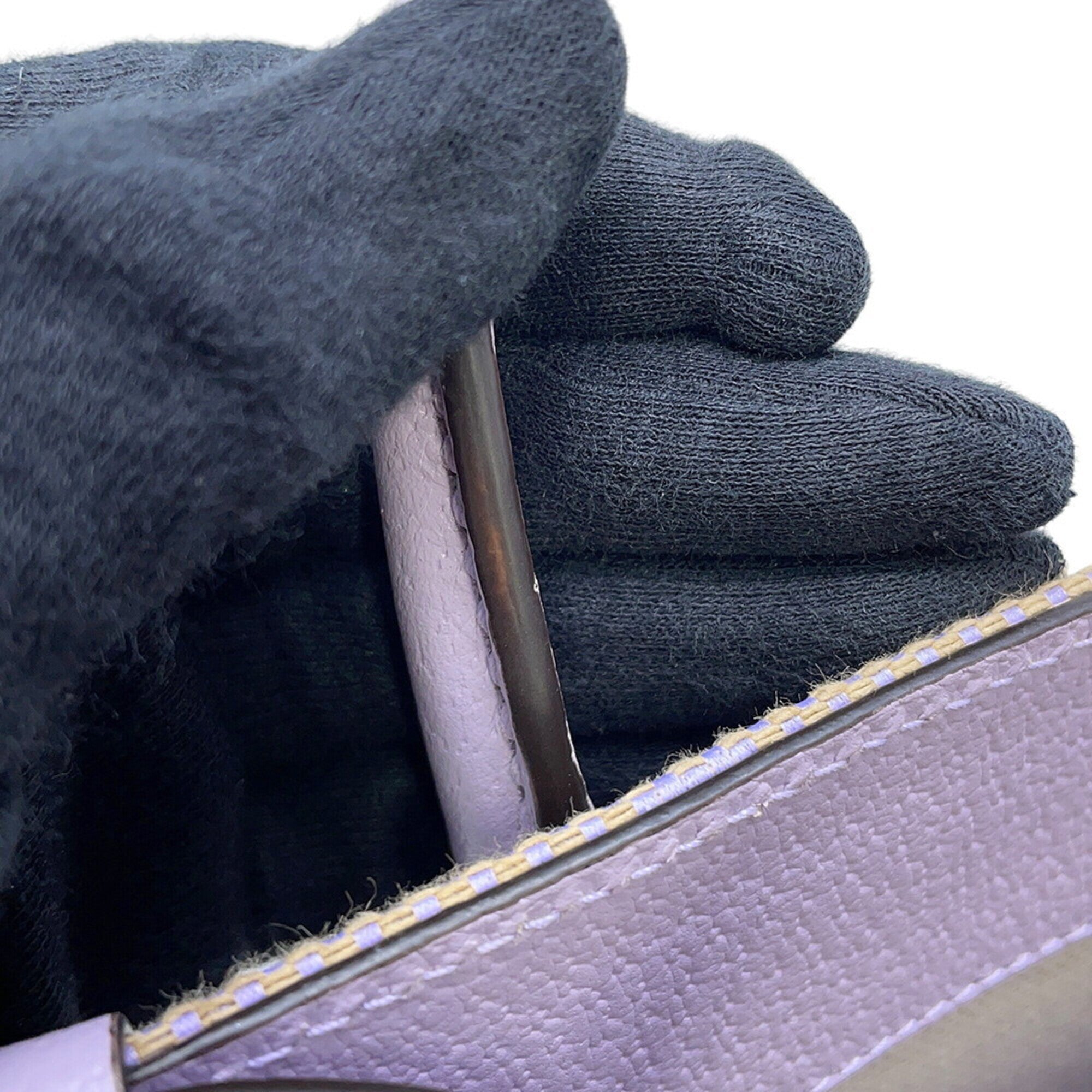 Gucci Beige Purple Gg Canvas Leather Handbag (Pre-Owned)