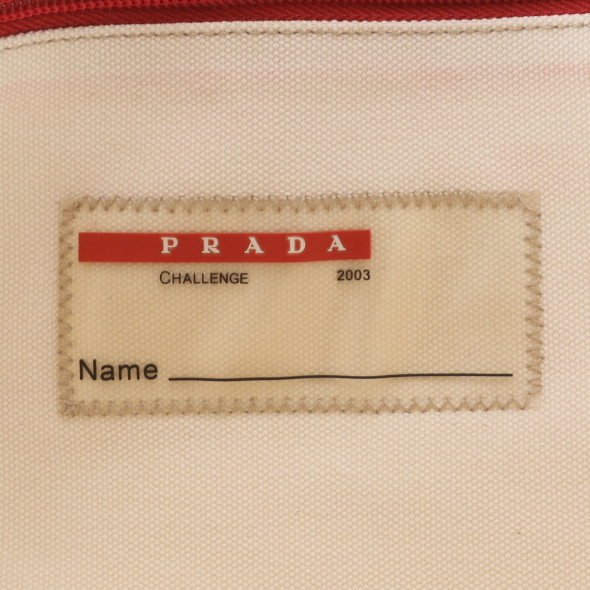 Pradasports Red Color White Handbag Shoulder Bag Tote Bag (Pre-Owned)