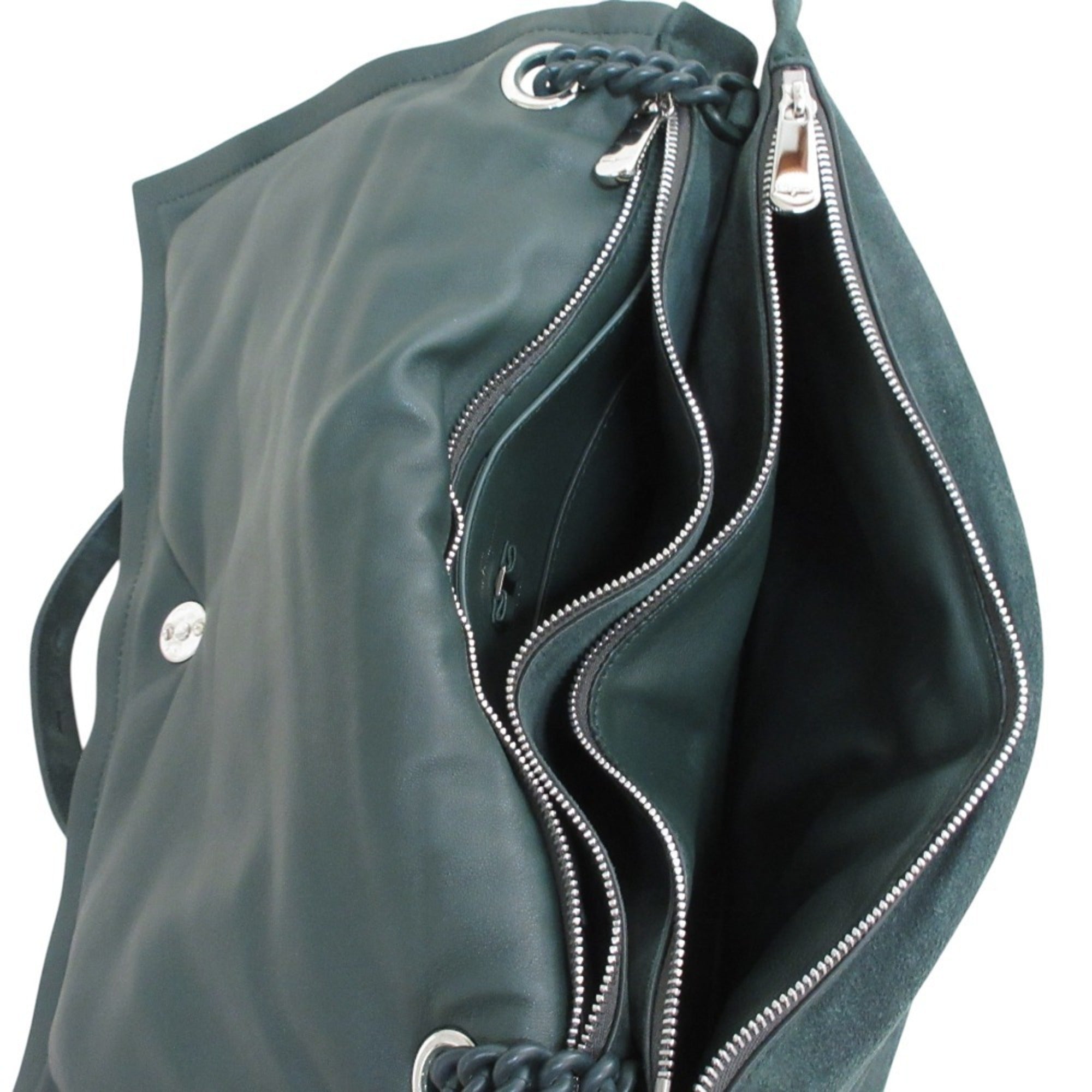 Salvatore Ferragamo Green Suede Shoulder Bag (Pre-Owned)