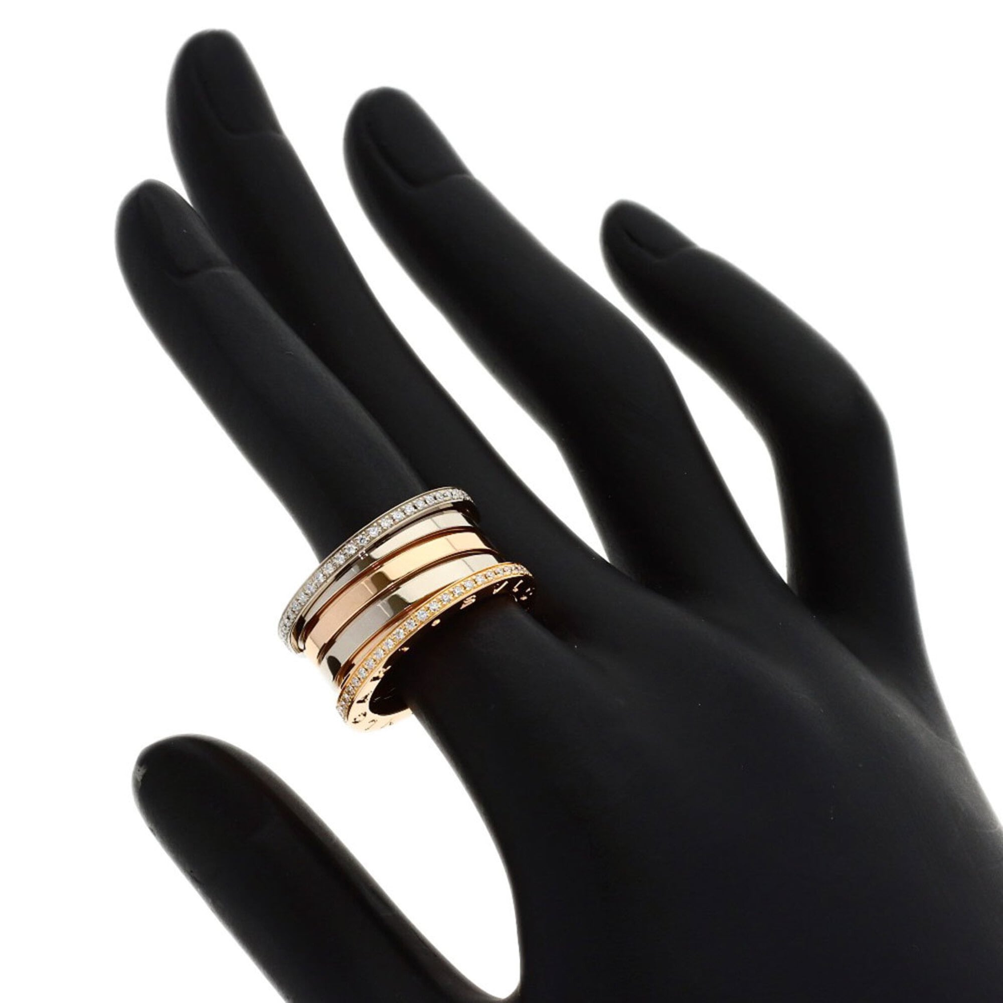 Bvlgari Yellow Gold (18K) Pink Gold (18K) White Gold (18K) Band Ring (Pre-Owned)
