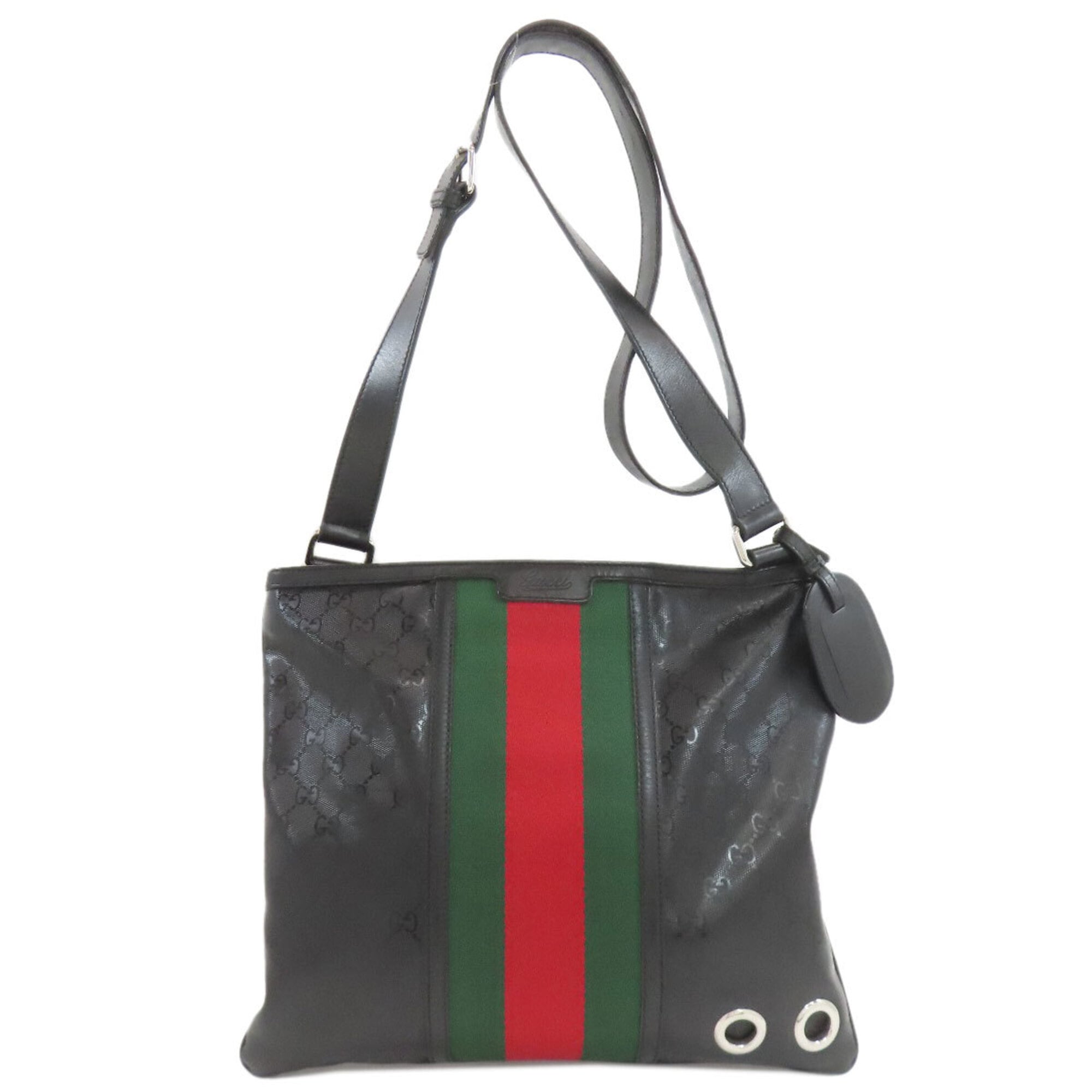 Gucci Sherry Line Black Pvc Shoulder Bag (Pre-Owned)