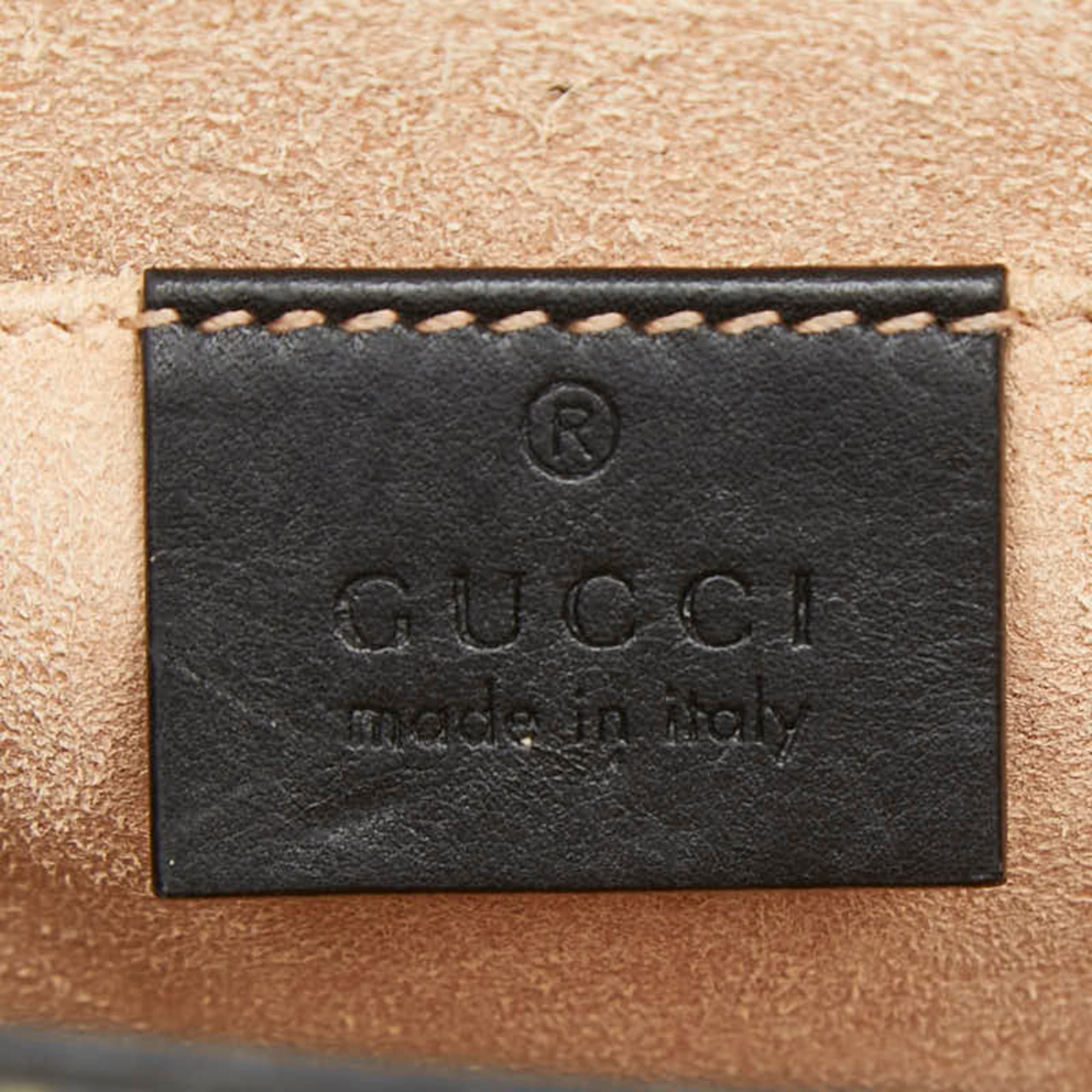 Gucci Black Gold Leather Shoulder Bag (Pre-Owned)