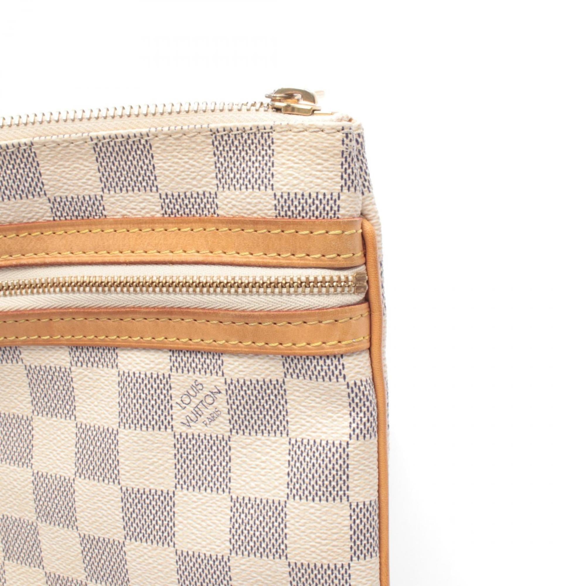 Louis Vuitton Damier Azur White Coated Canvas Leather Handbag Shoulder Bag (Pre-Owned)