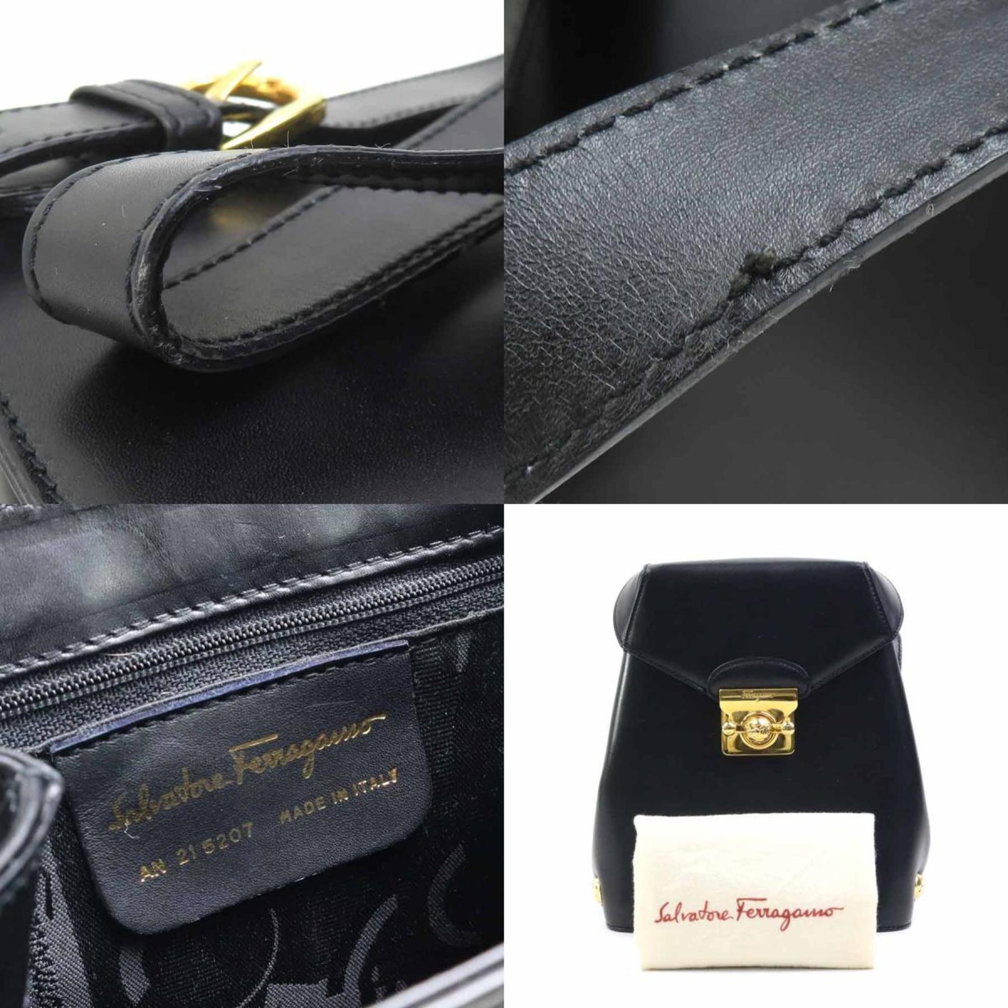 Salvatore Ferragamo Black Leather Backpack (Pre-Owned)