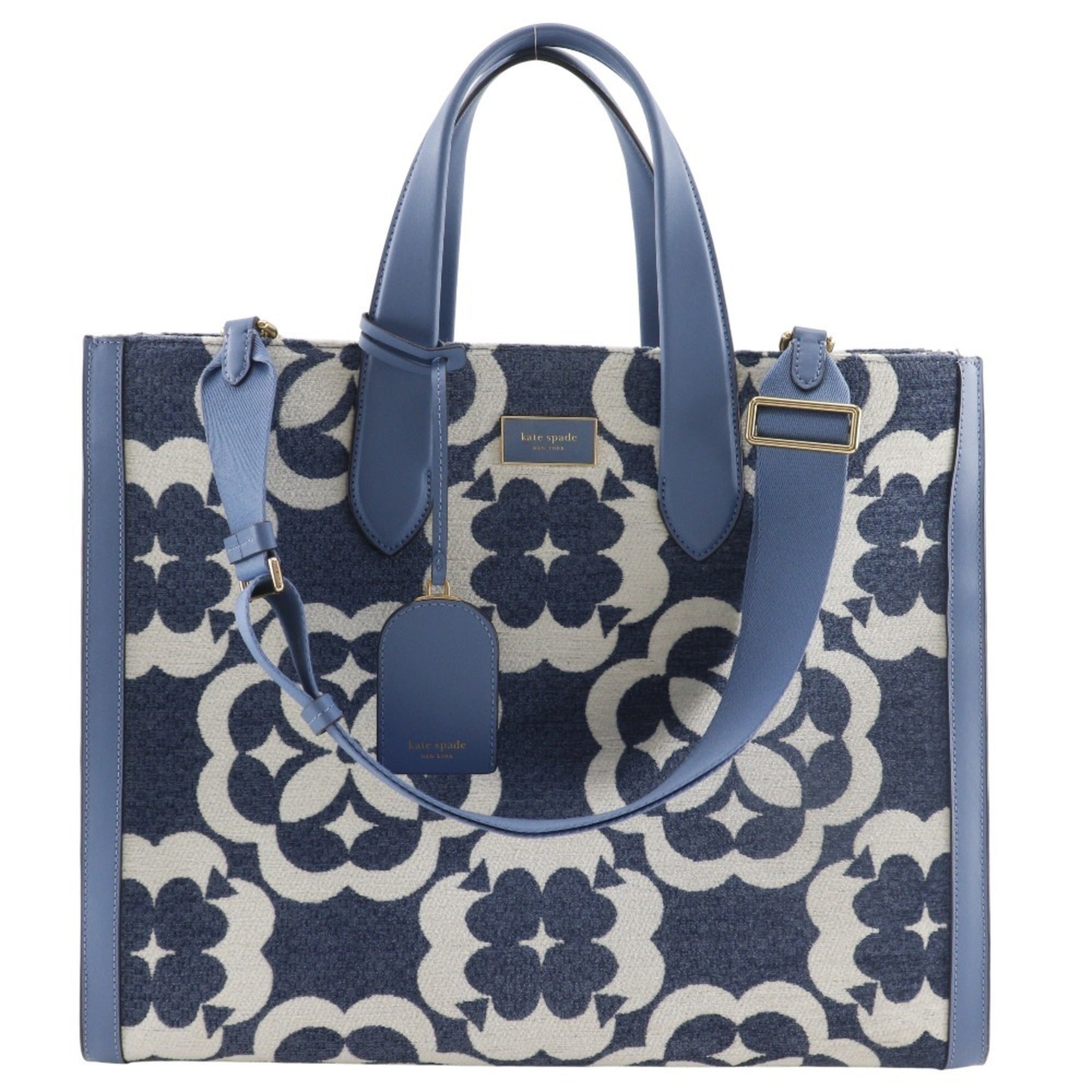 Kate Spade Light Blue Cotton Leather Tote Bag (Pre-Owned)