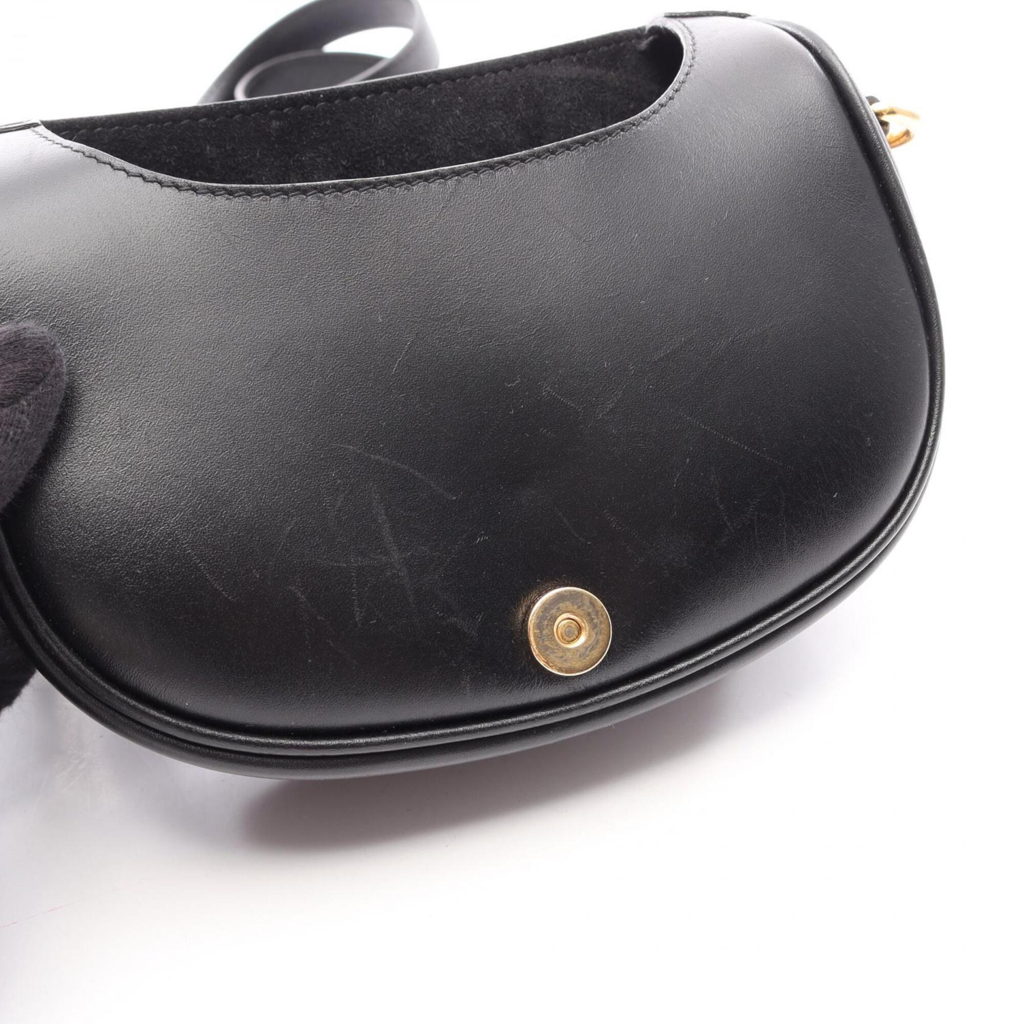 Christian Dior Black Leather Handbag Shoulder Bag (Pre-Owned)