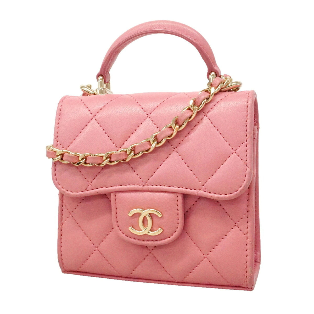 Chanel Pink Leather Handbag (Pre-Owned)