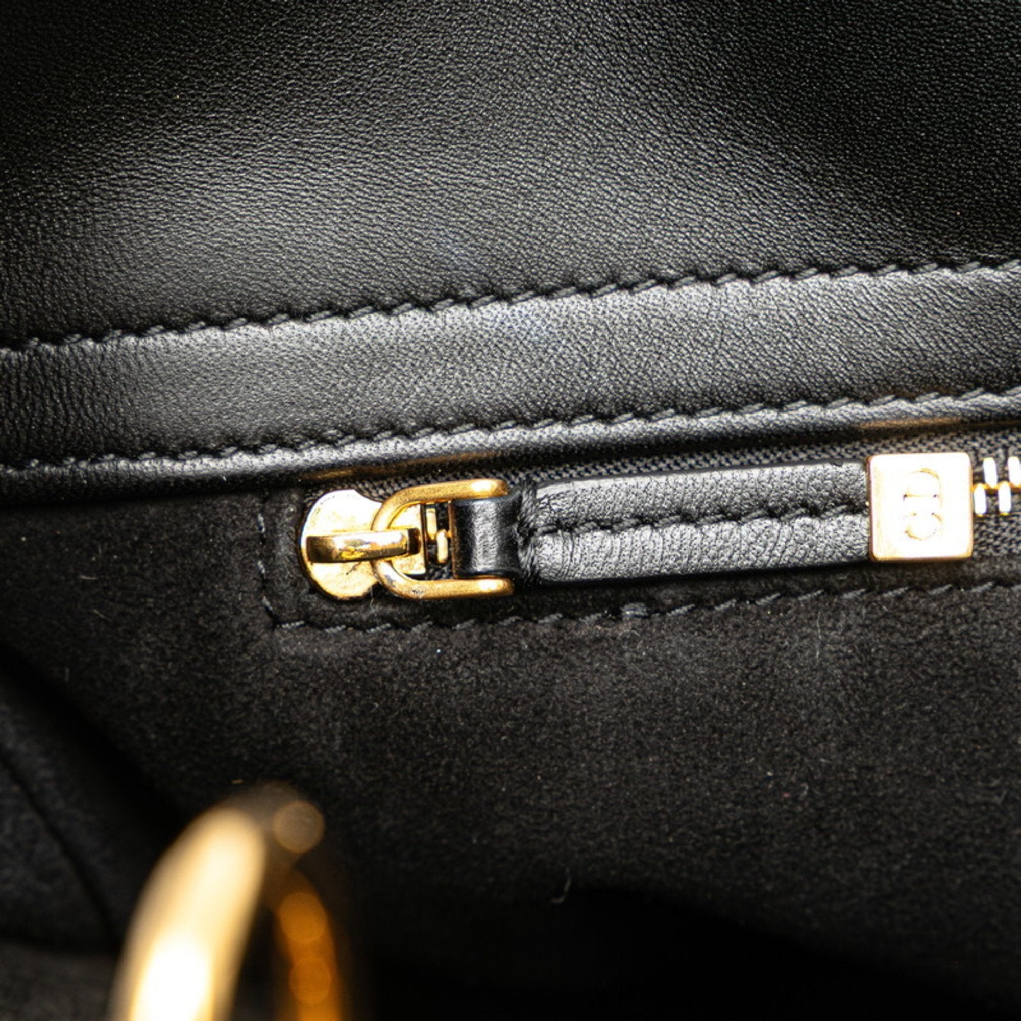 Christian Dior Black Leather Handbag Shoulder Bag (Pre-Owned)