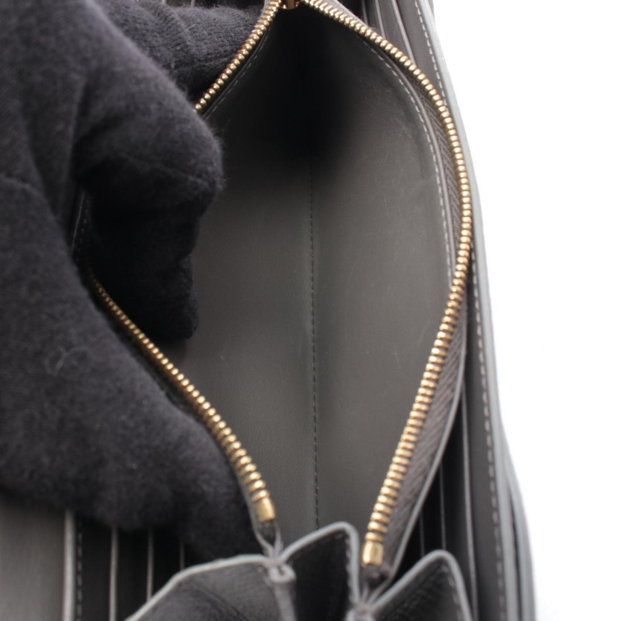 Celine Gray Leather Long Wallet (Bi-Fold) (Pre-Owned)
