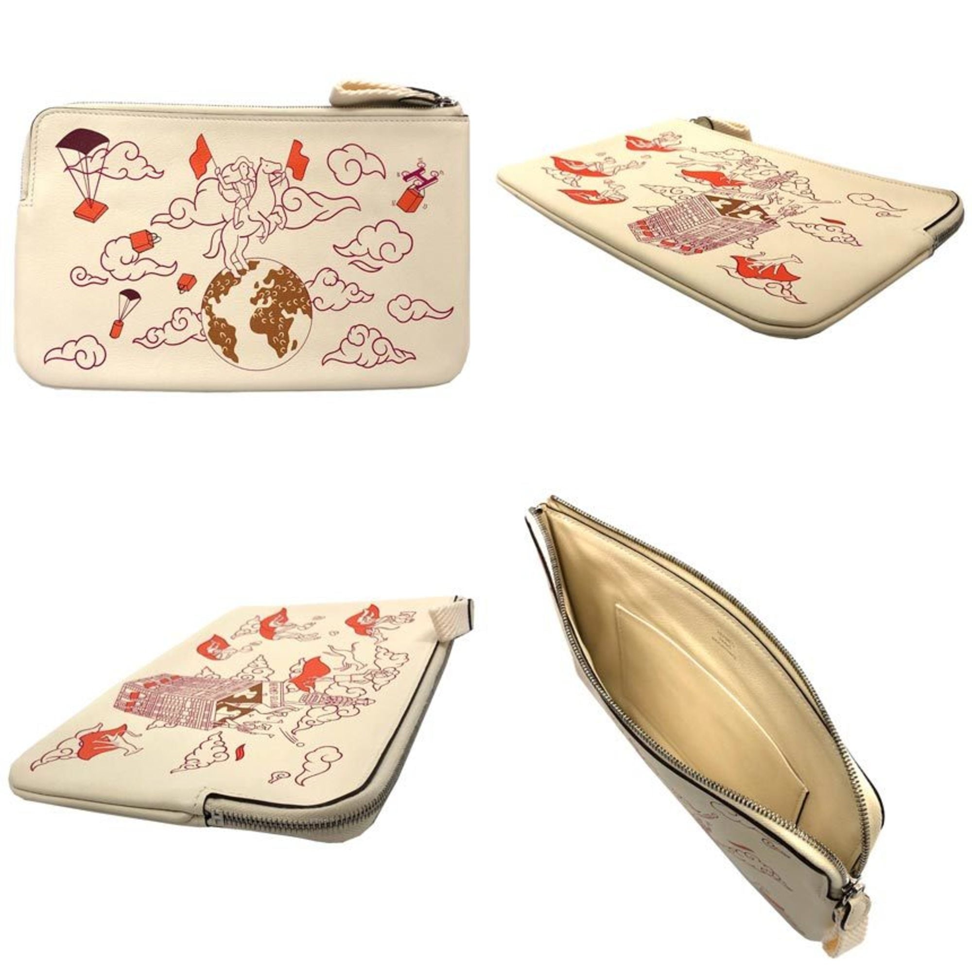 Hermes Ivory Swift Leather Pouch (Pre-Owned)