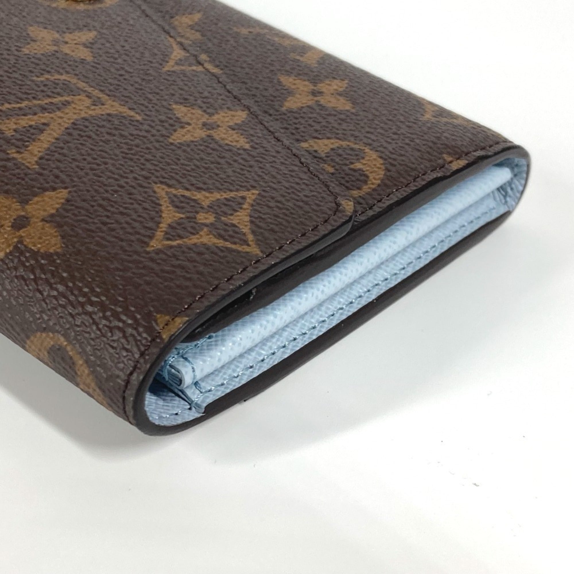 Louis Vuitton Blue Brown Monogram Long Wallet (Bi-Fold) (Pre-Owned)