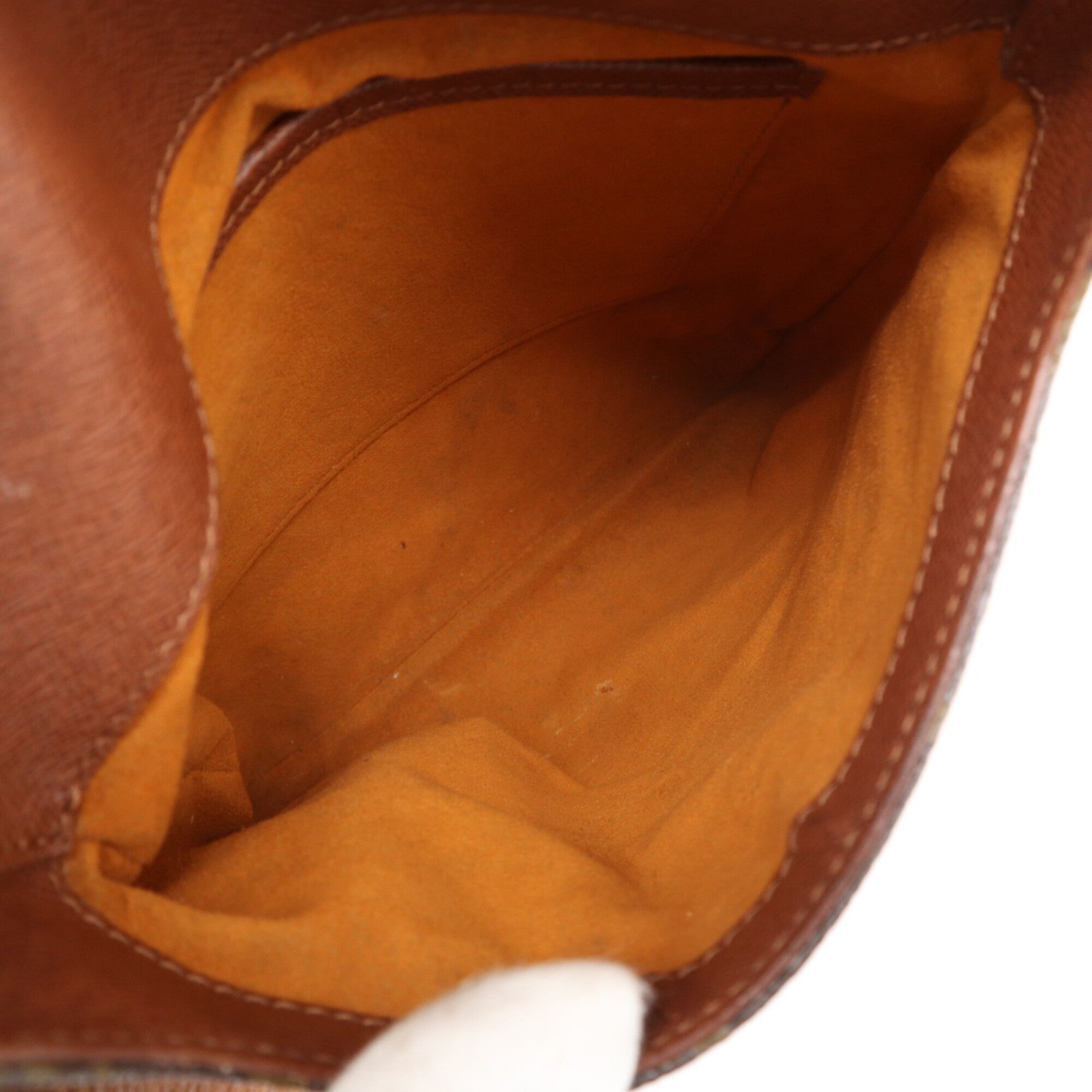 Louis Vuitton Beige Brown Monogram Coated Canvas Leather Shoulder Bag (Pre-Owned)