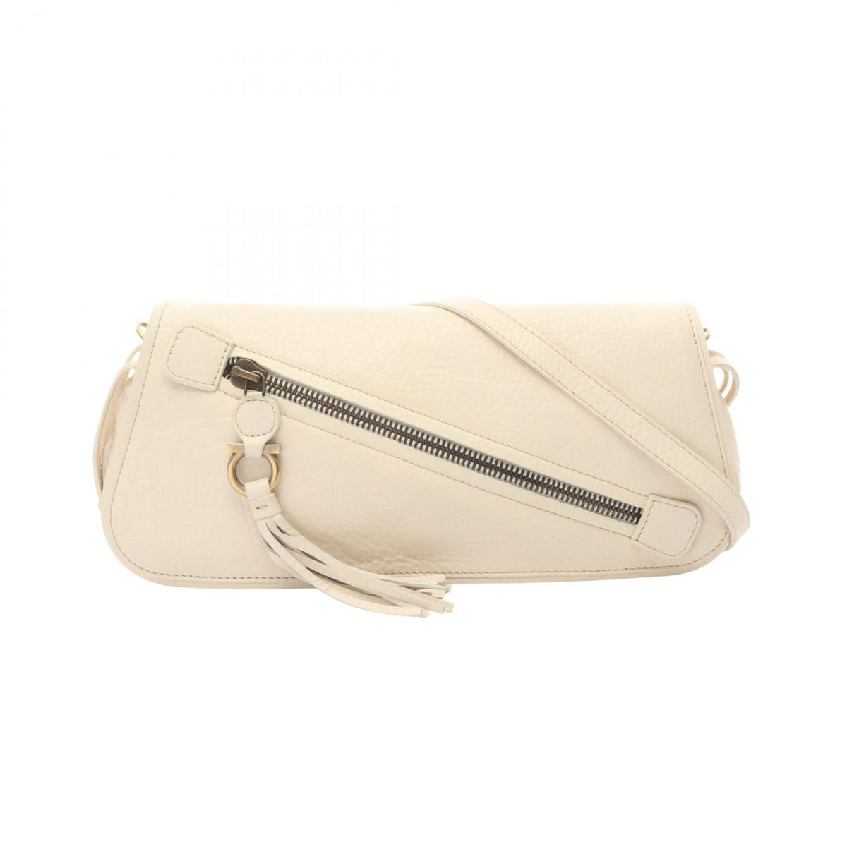 Salvatore Ferragamo Ivory Leather Handbag Shoulder Bag (Pre-Owned)