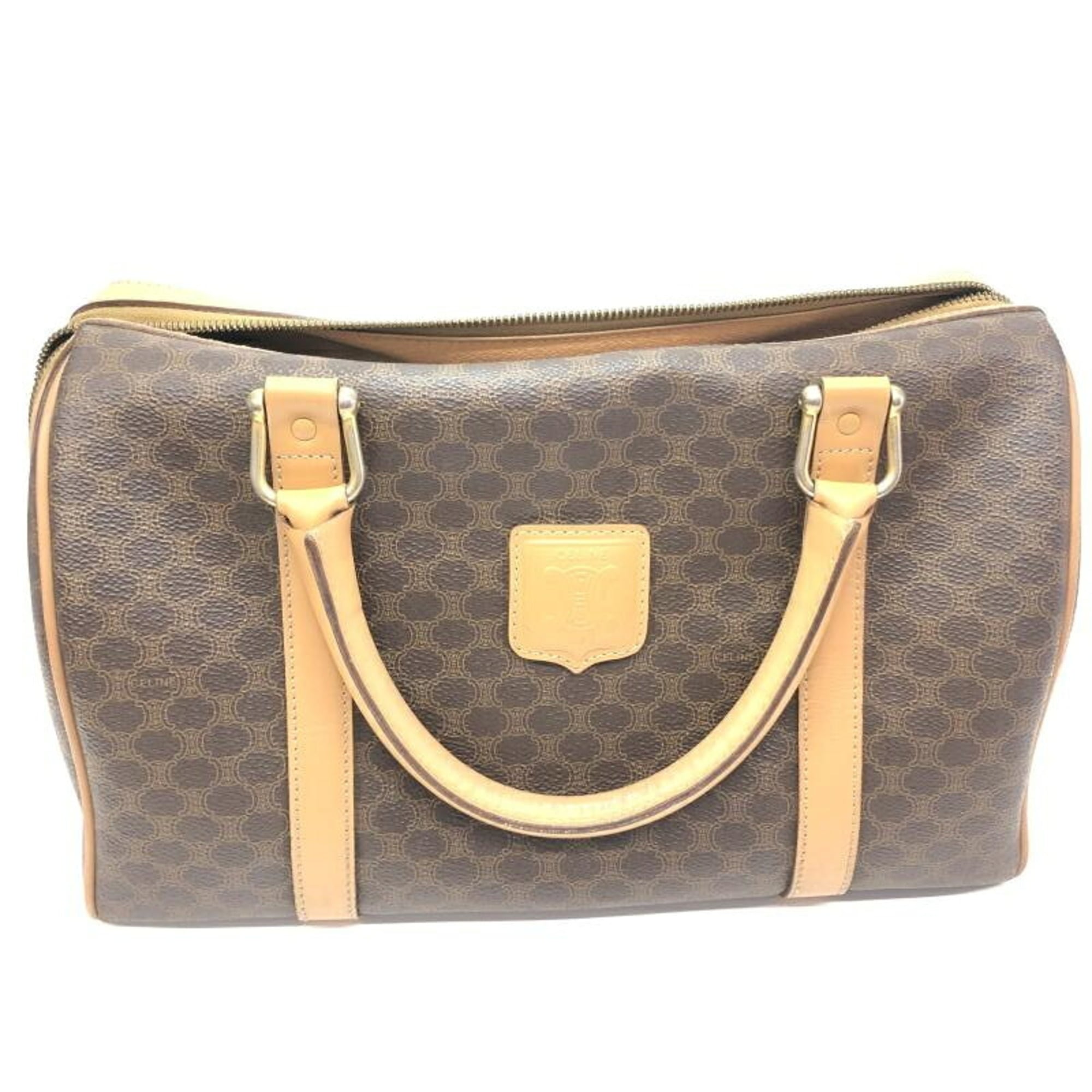 Celine Macadam Brown Boston Bag Handbag (Pre-Owned)