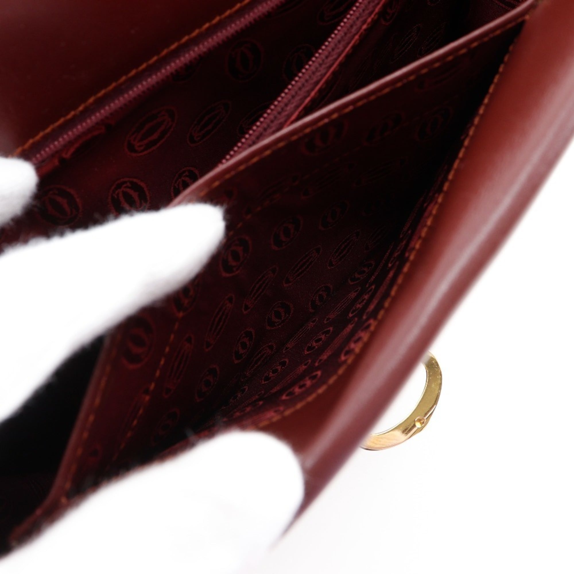 Cartier Must Bordeaux Leather Shoulder Bag (Pre-Owned)