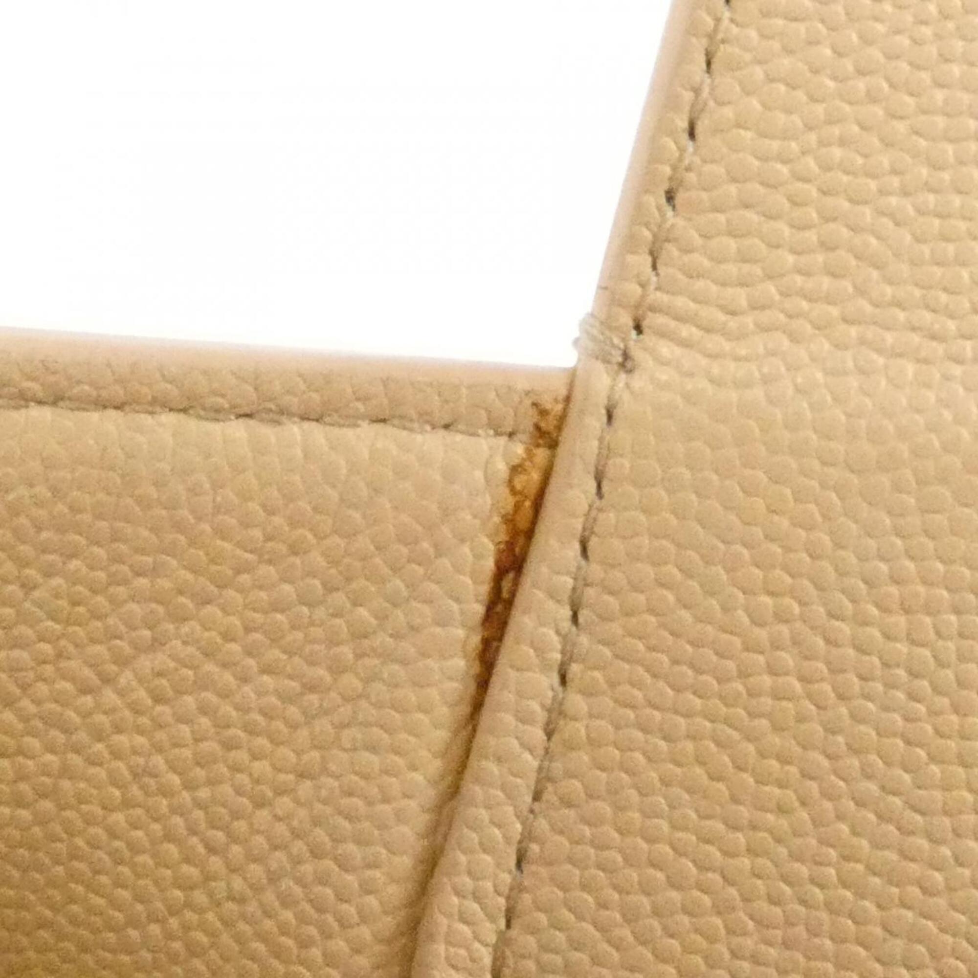 Chanel Beige Grained Calfskin Handbag (Pre-Owned)