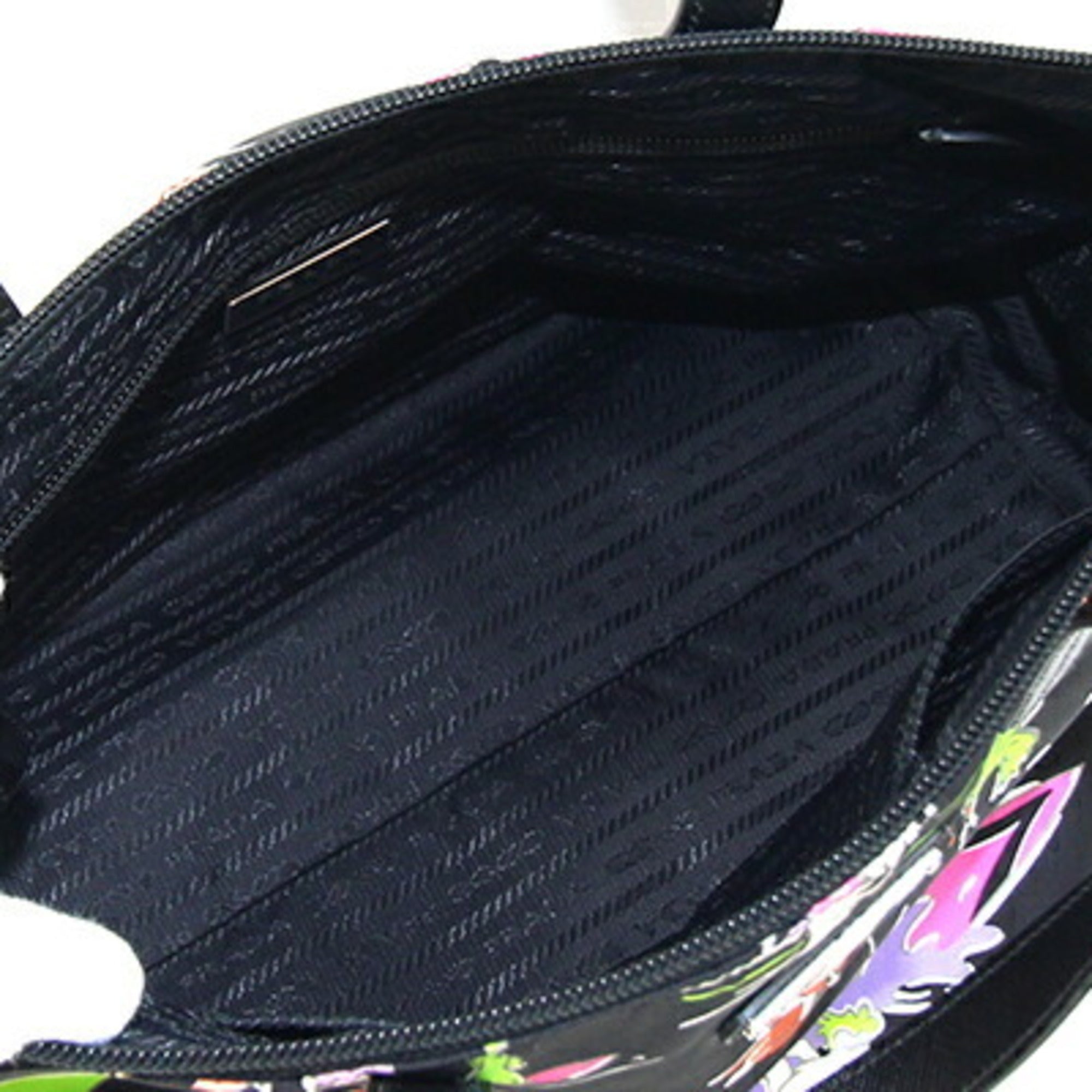 Prada Black Nero Nylon Leather Handbag (Pre-Owned)