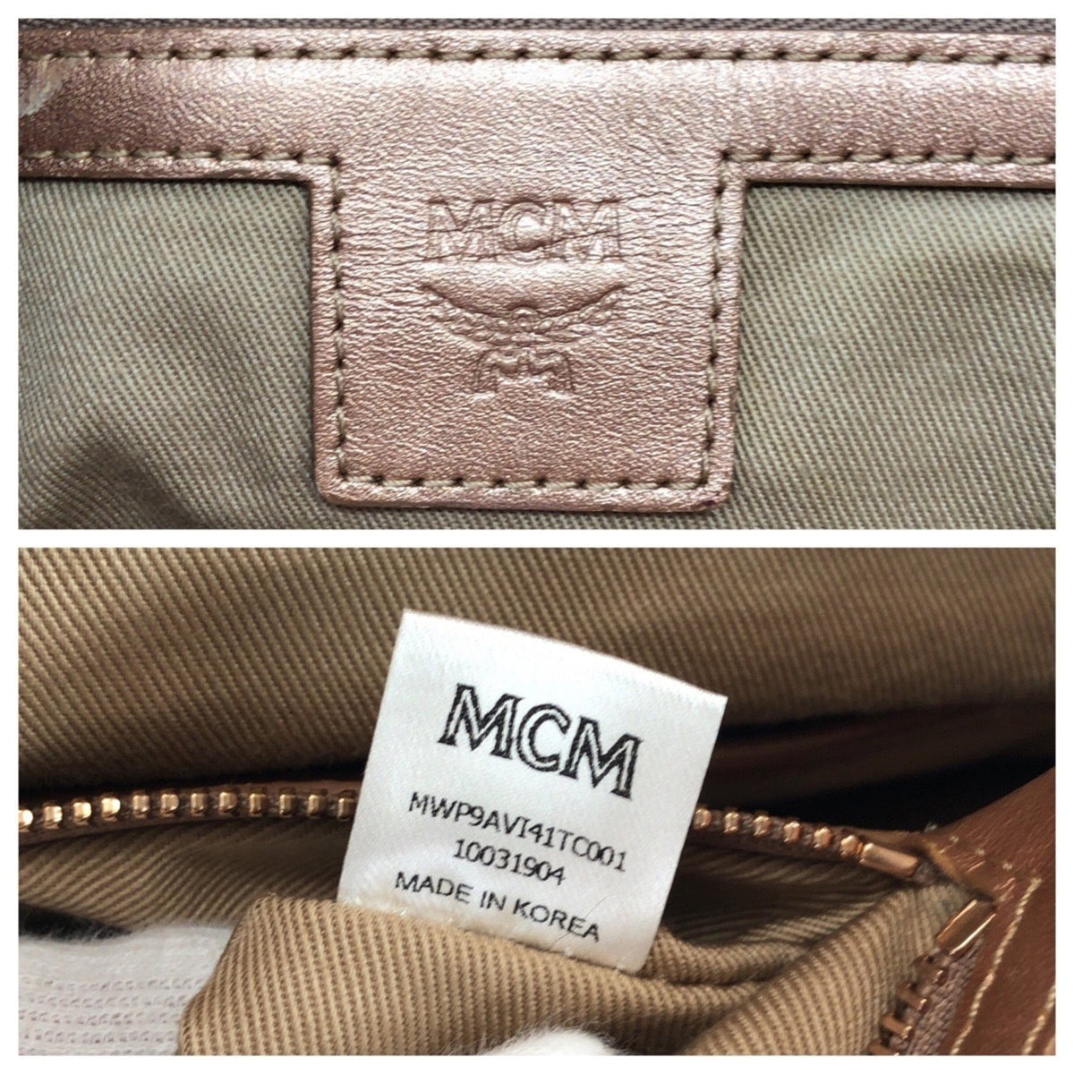 Mcm Champagne Gold Pvc Leather Shoulder Bag Tote Bag (Pre-Owned)