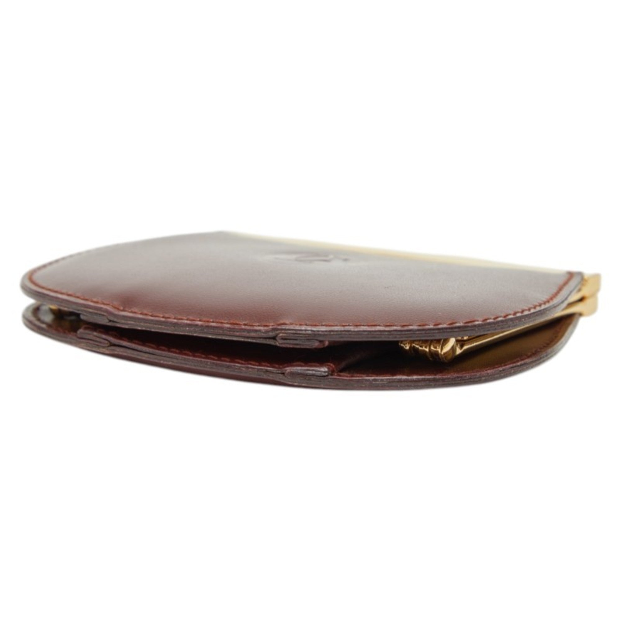 Cartier Bordeaux Wine Red Leather Coin Purse/Coin Case (Pre-Owned)