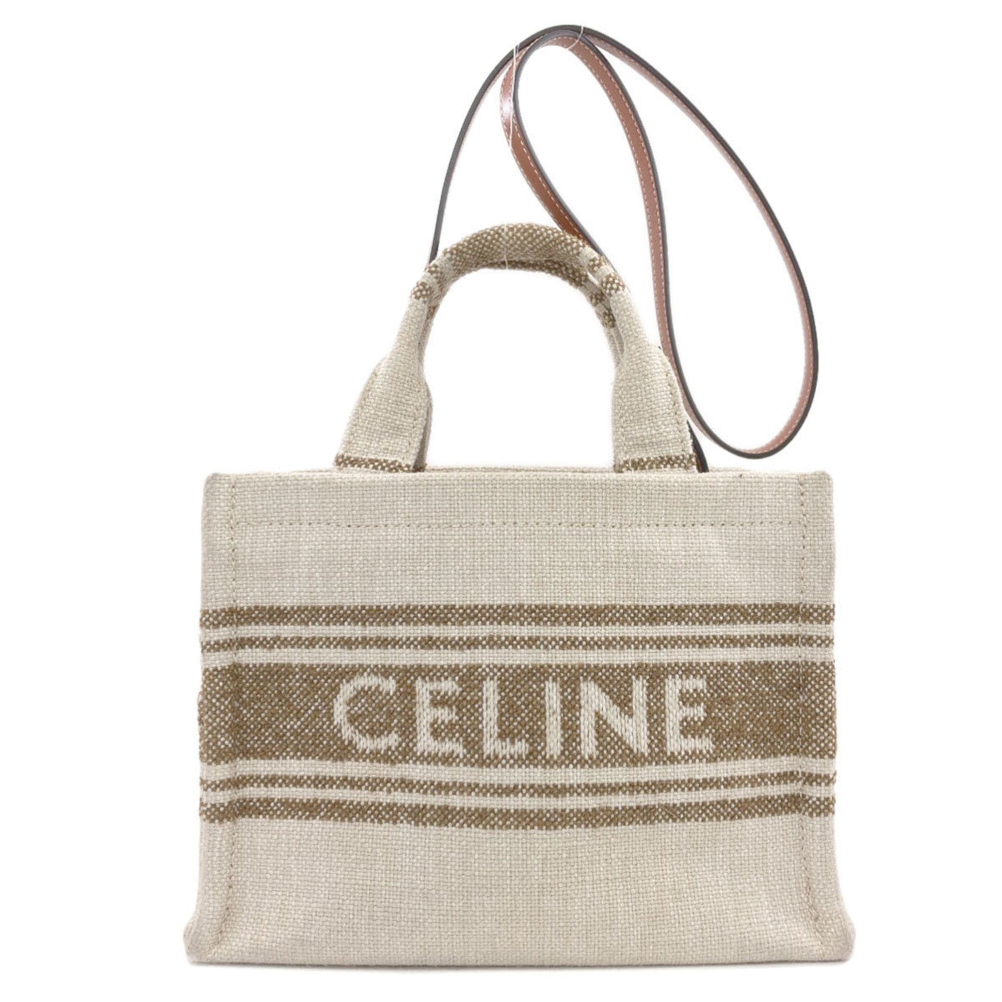 Celine Beige Canvas Handbag (Pre-Owned)