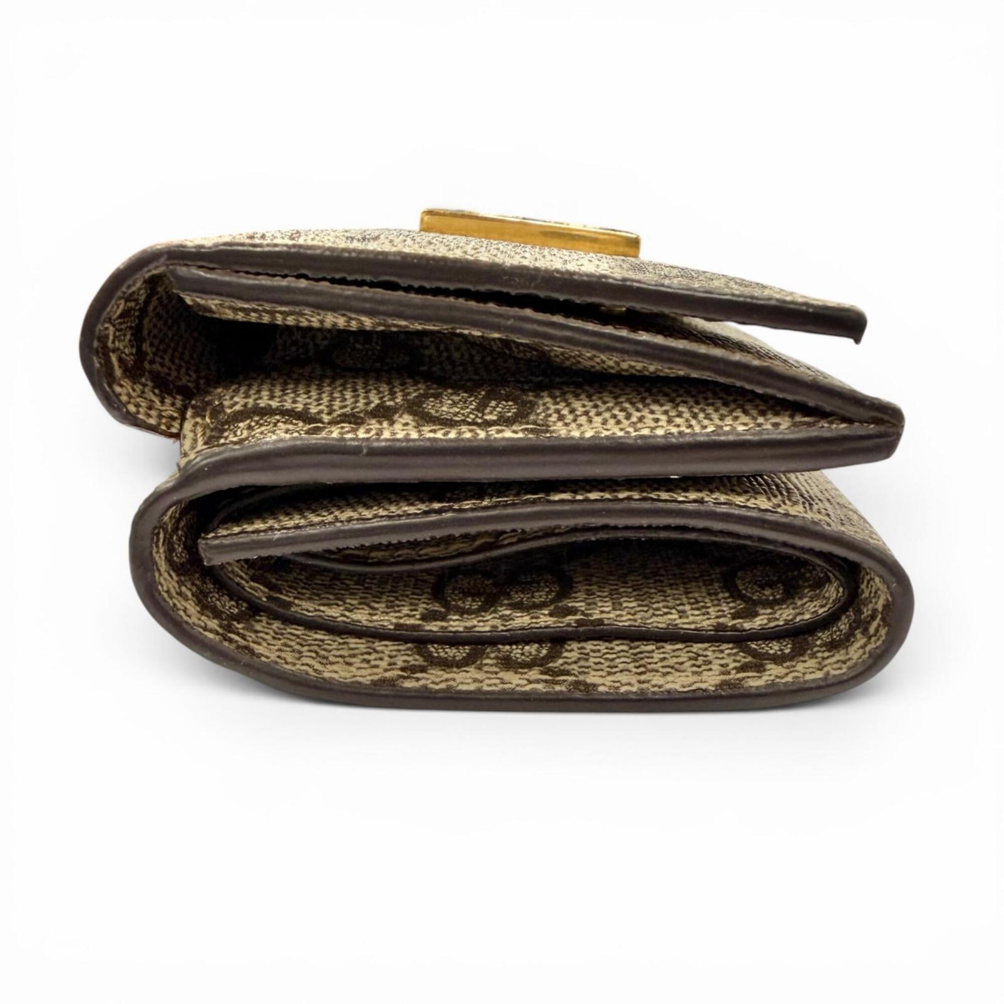 Gucci Beige Brown Gg Supreme Wallet (Tri-Fold) (Pre-Owned)