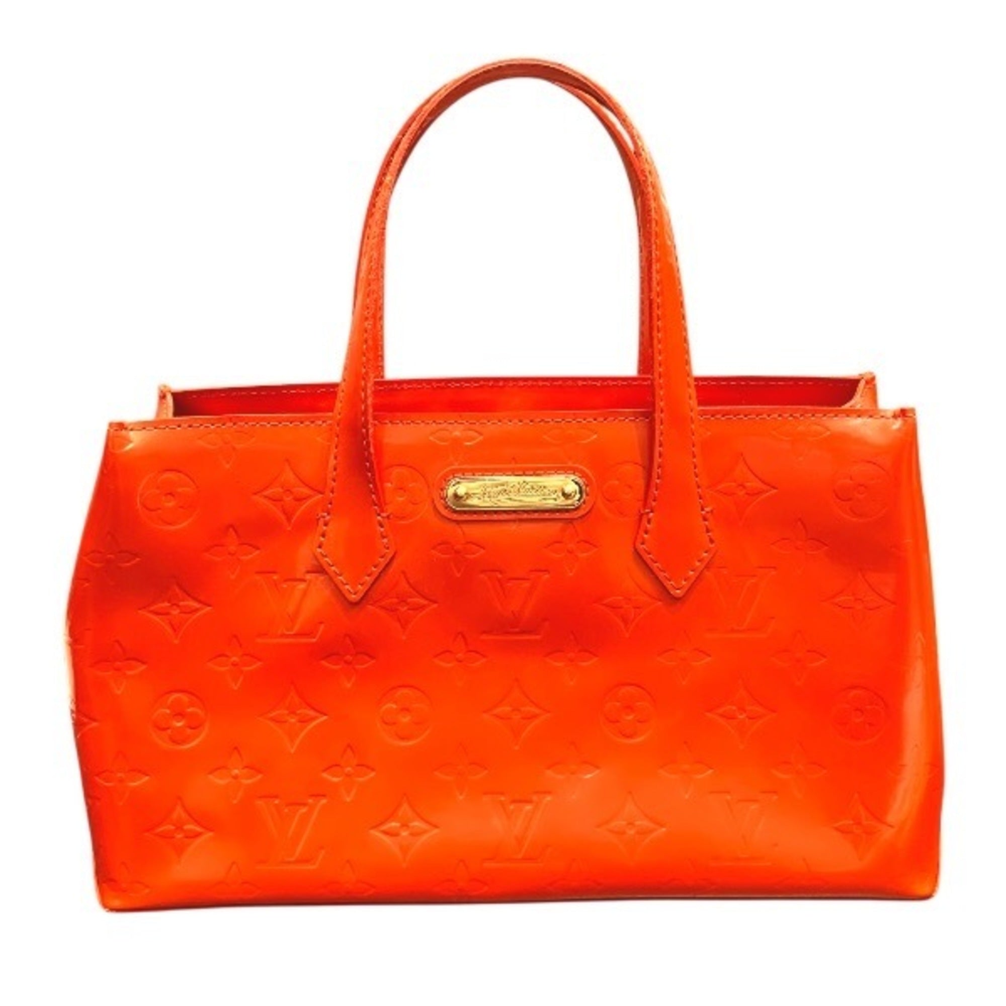 Louis Vuitton Orange Patent Leather Handbag (Pre-Owned)
