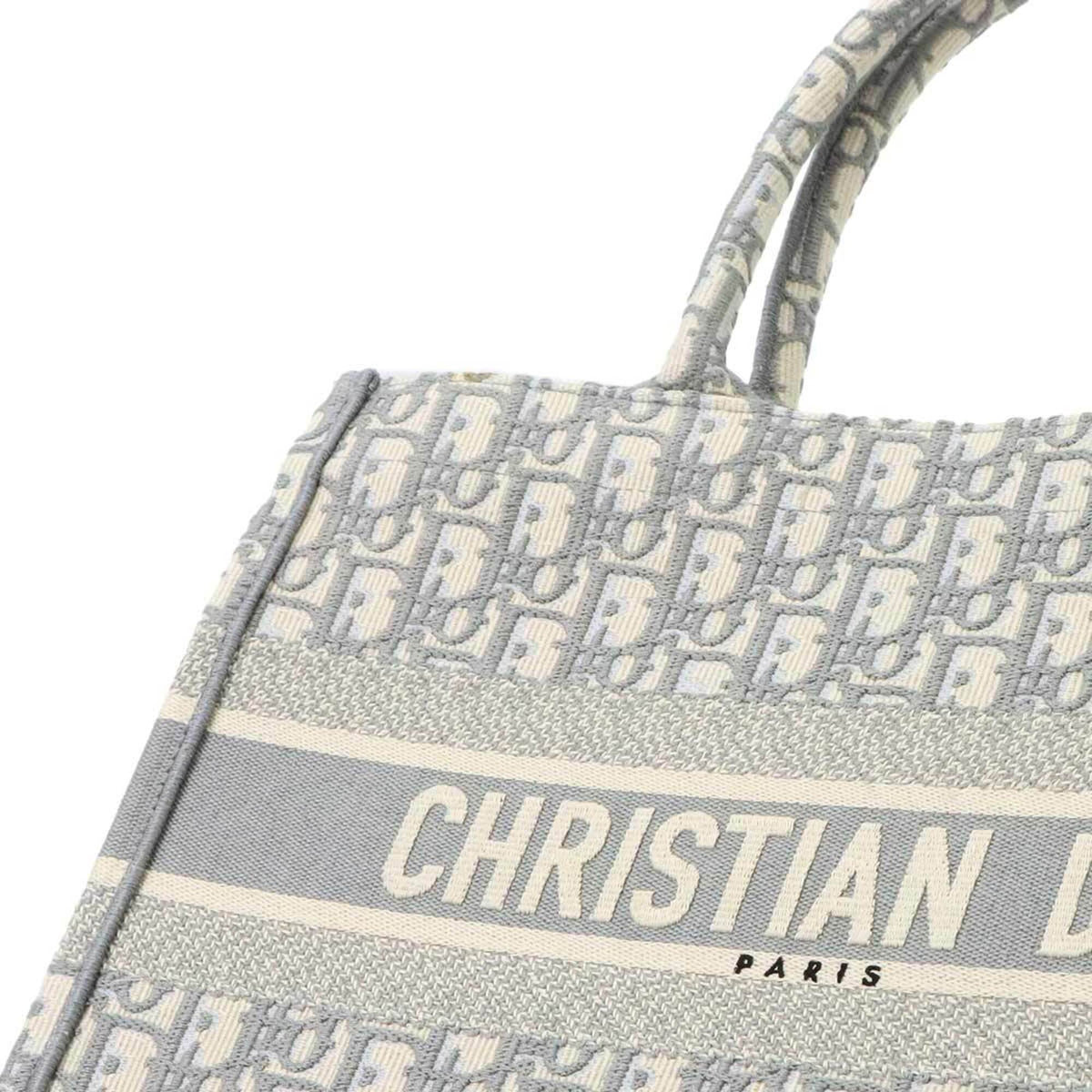 Christian Dior Gray Canvas Handbag Tote Bag (Pre-Owned)
