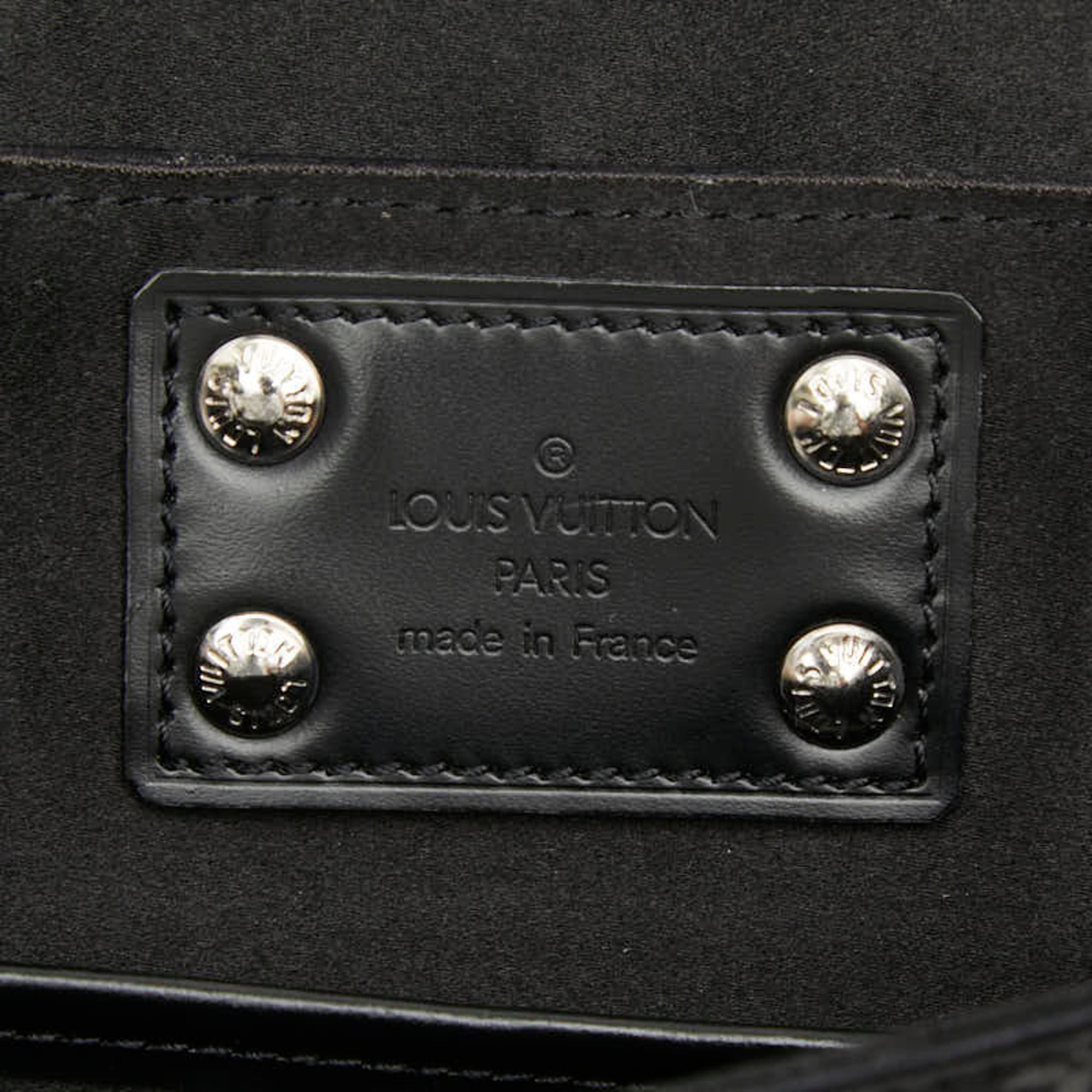 Louis Vuitton Black Noir Satin Leather Shoulder Bag (Pre-Owned)