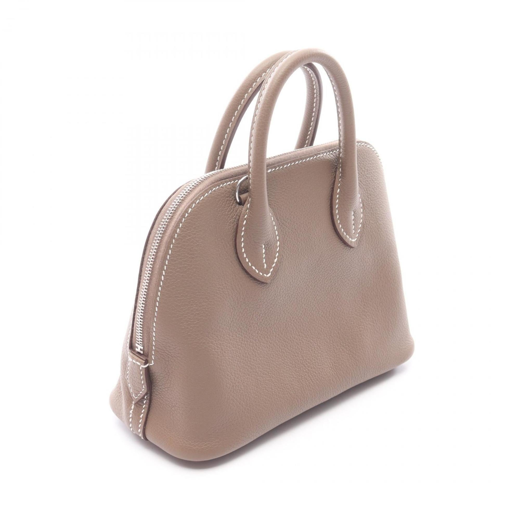 Hermes Etoupe Gray Gray Leather Handbag (Pre-Owned)