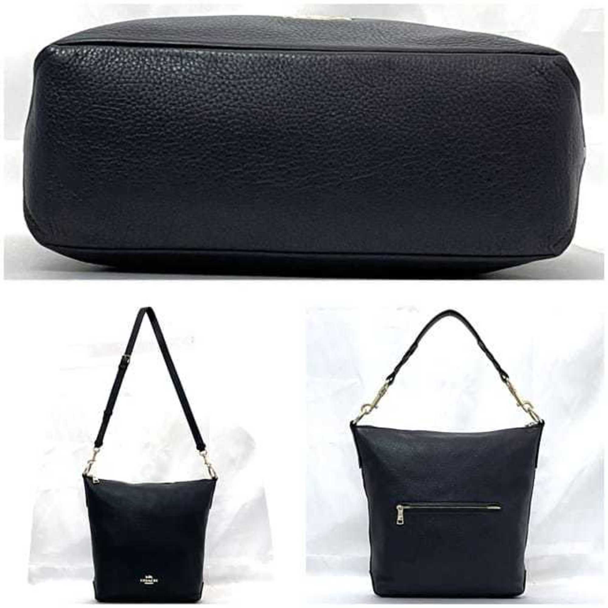 Coach Navy Leather Shoulder Bag (Pre-Owned)