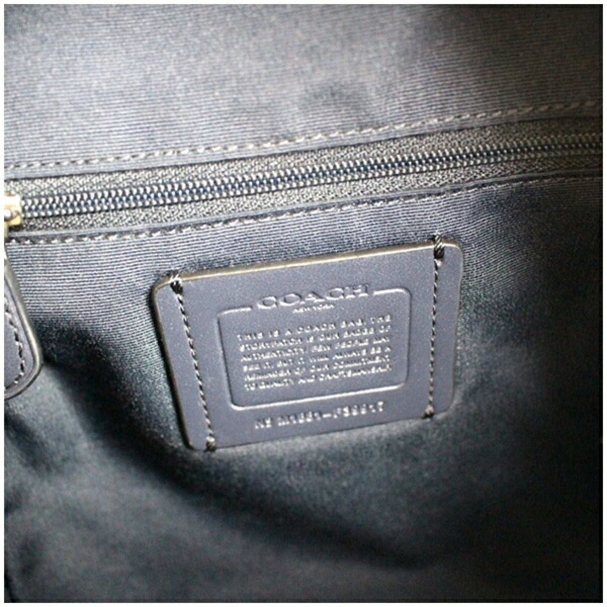 Coach Black Navy Denim Leather Backpack (Pre-Owned)