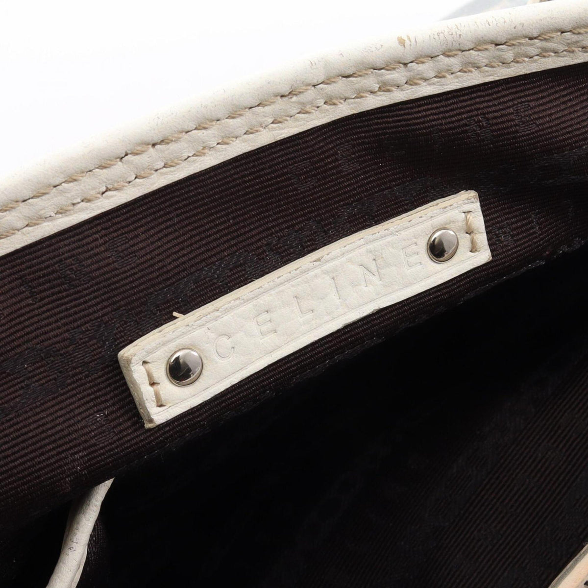 Celine Blue White Denim Leather Handbag (Pre-Owned)