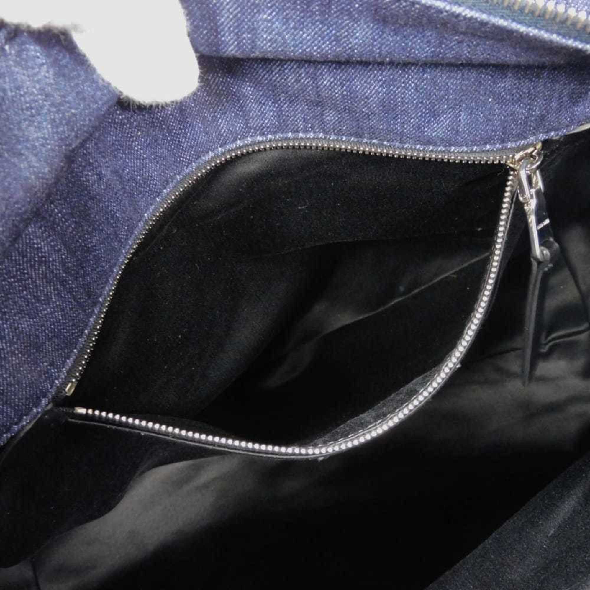 Miu Miu Blue Denim Shoulder Bag Tote Bag (Pre-Owned)