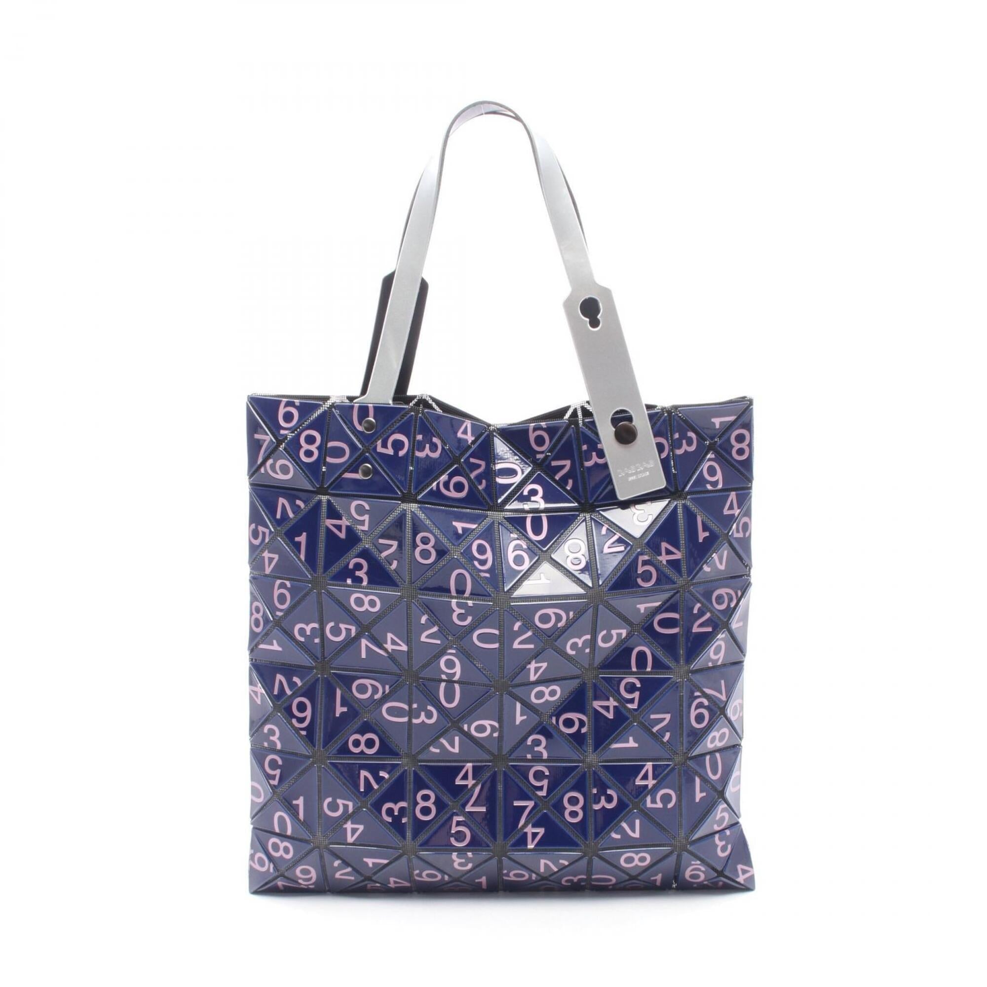 Bao Bao Issey Miyake Navy Pink Coated Canvas Handbag Tote Bag (Pre-Owned)