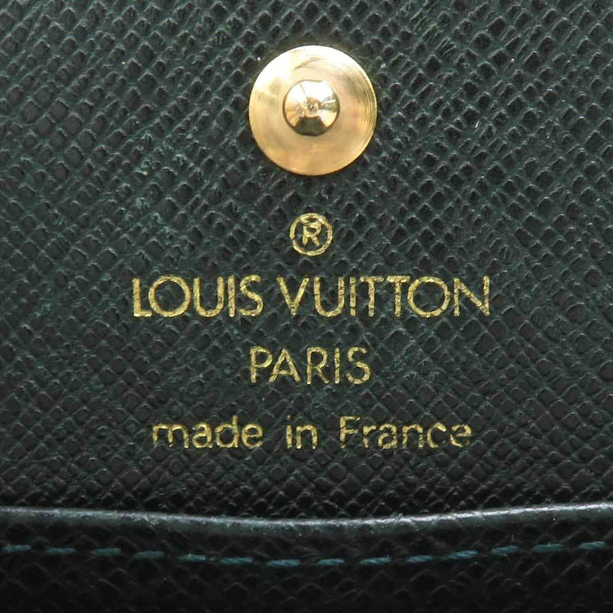 Louis Vuitton Dark Green Taiga Leather Coin Purse/Coin Case (Pre-Owned)
