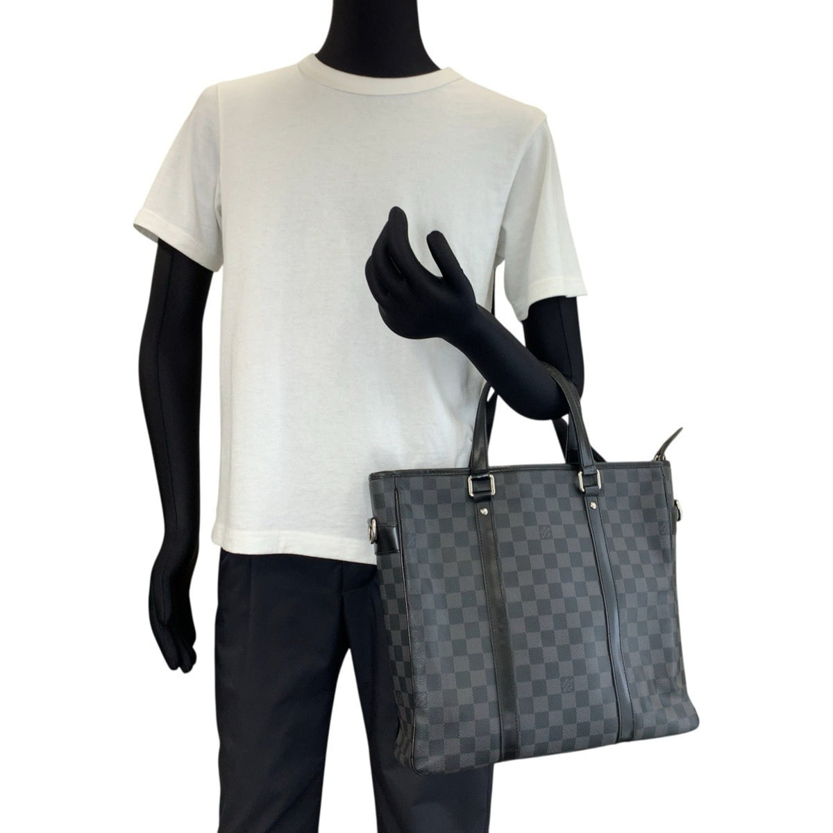 Louis Vuitton Black Pvc Leather Tote Bag (Pre-Owned)