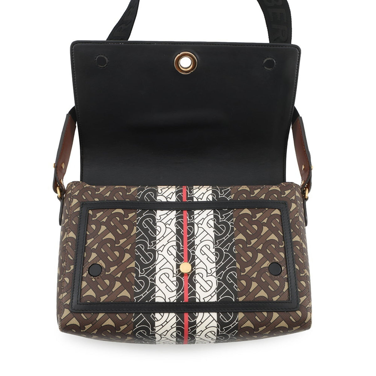 Burberry Brown Multi-Color Pvc Leather Handbag Shoulder Bag (Pre-Owned)
