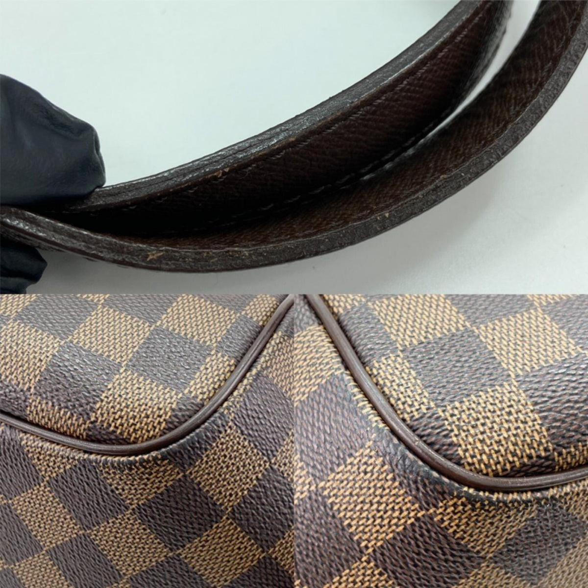 Louis Vuitton Beige Brown Damier Canvas Shoulder Bag (Pre-Owned)