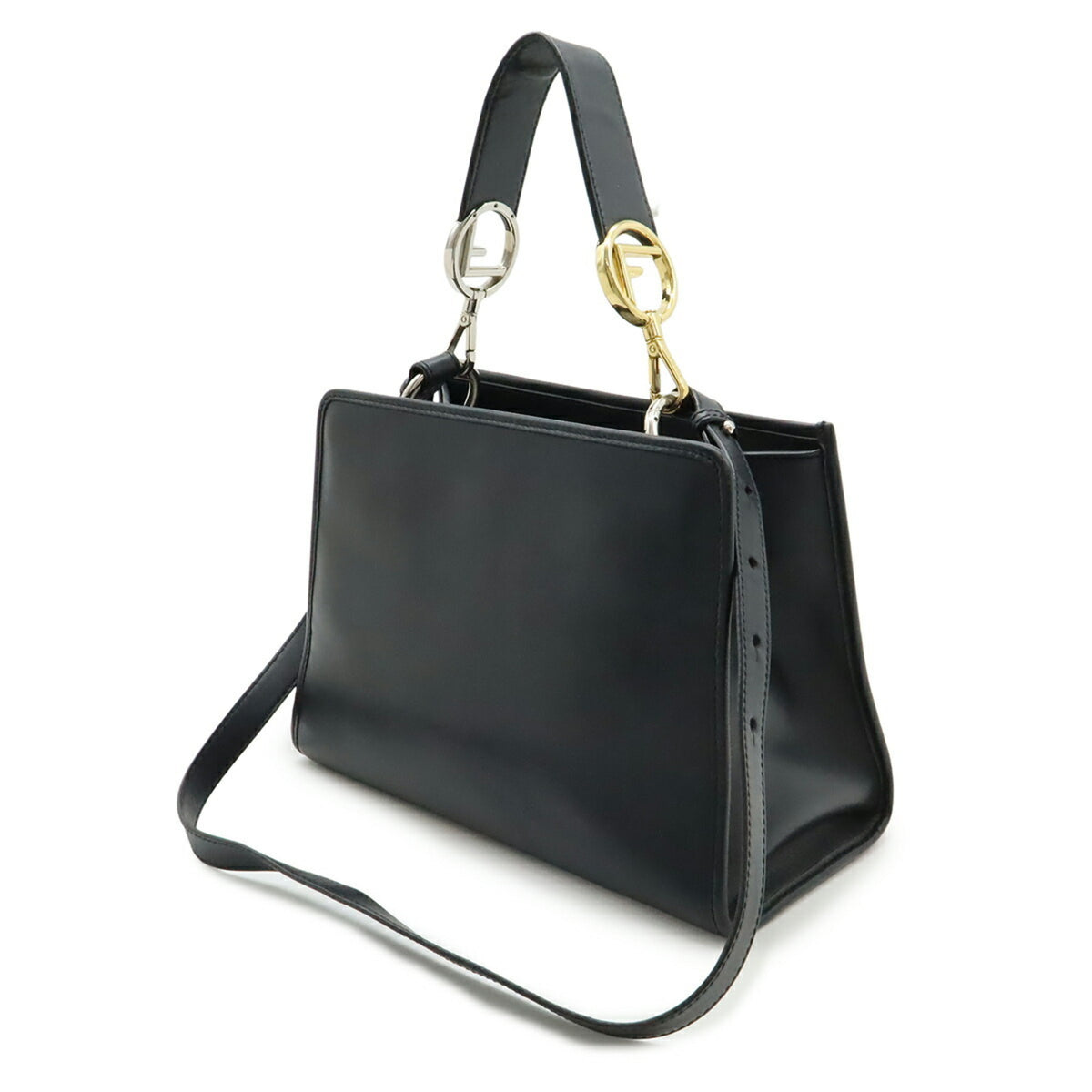 Fendi Black Leather Handbag Shoulder Bag (Pre-Owned)