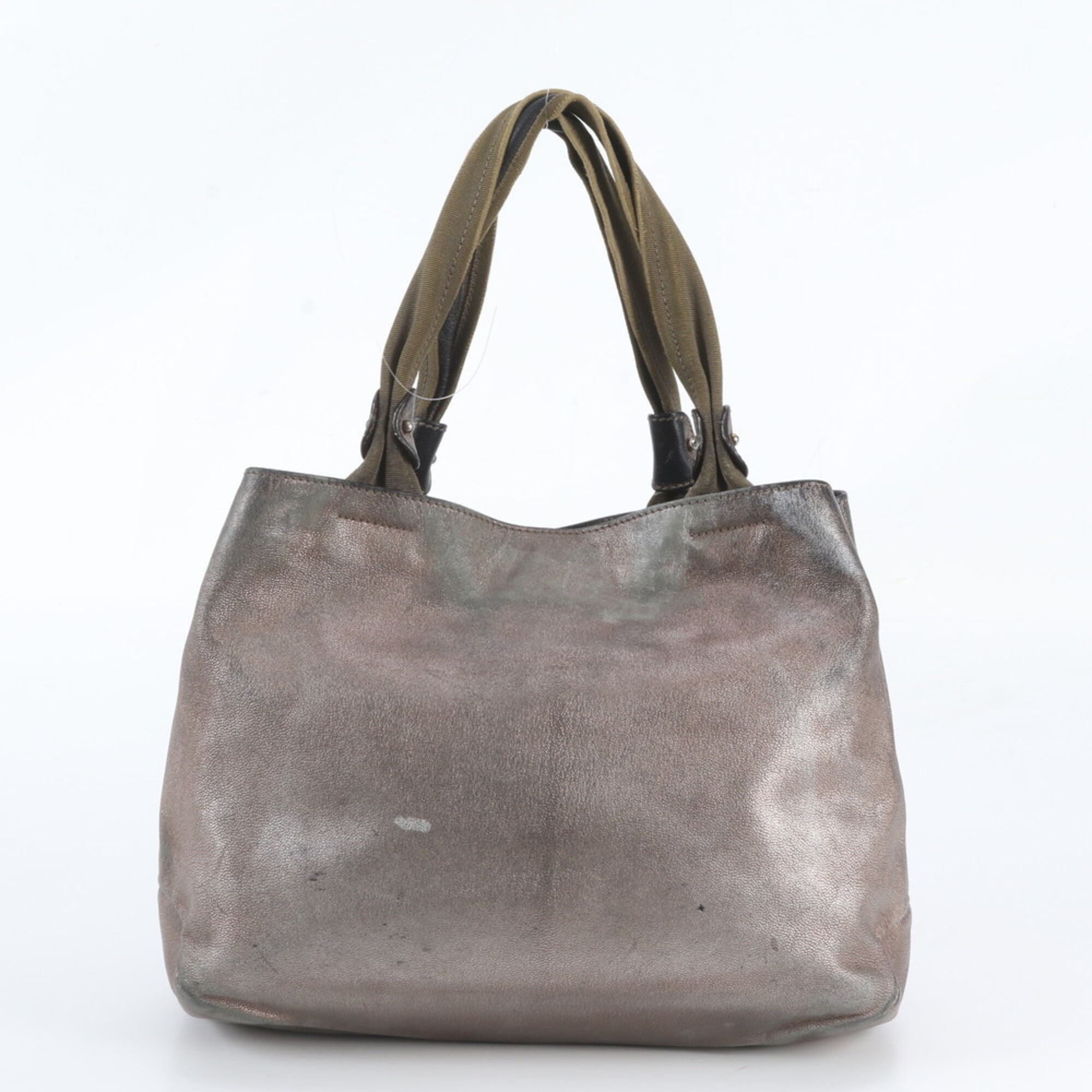 Salvatore Ferragamo Green Khaki Leather Handbag Shoulder Bag Tote Bag (Pre-Owned)