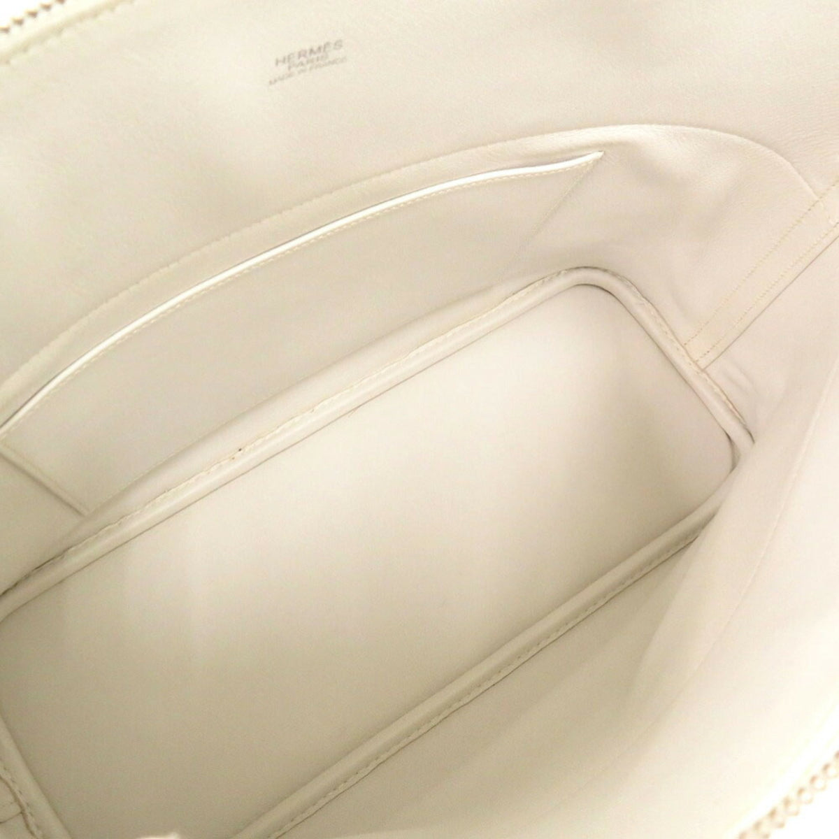 Hermes Khaki White Swift Leather Handbag (Pre-Owned)