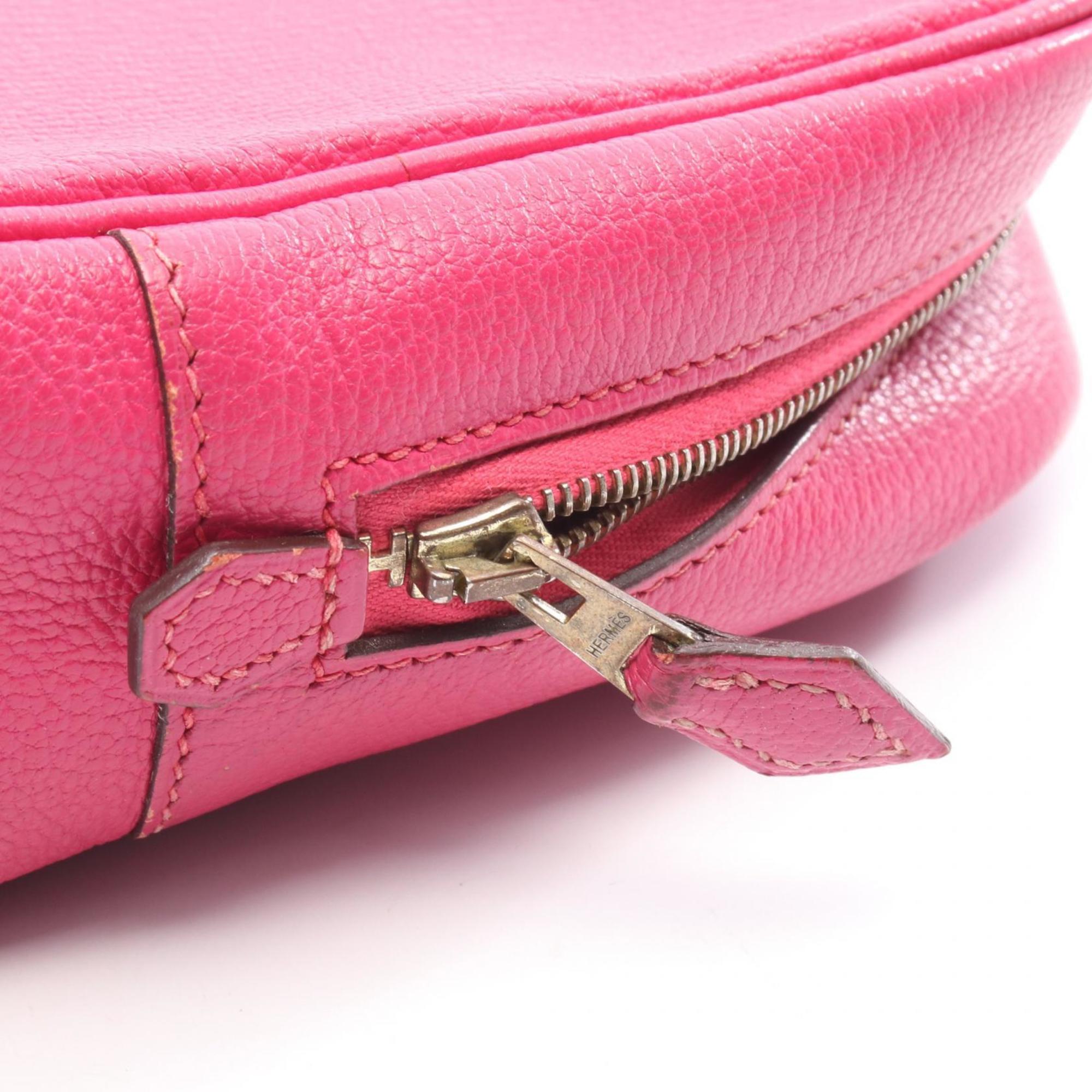Hermes Pink Chevre Leather Leather Handbag (Pre-Owned)