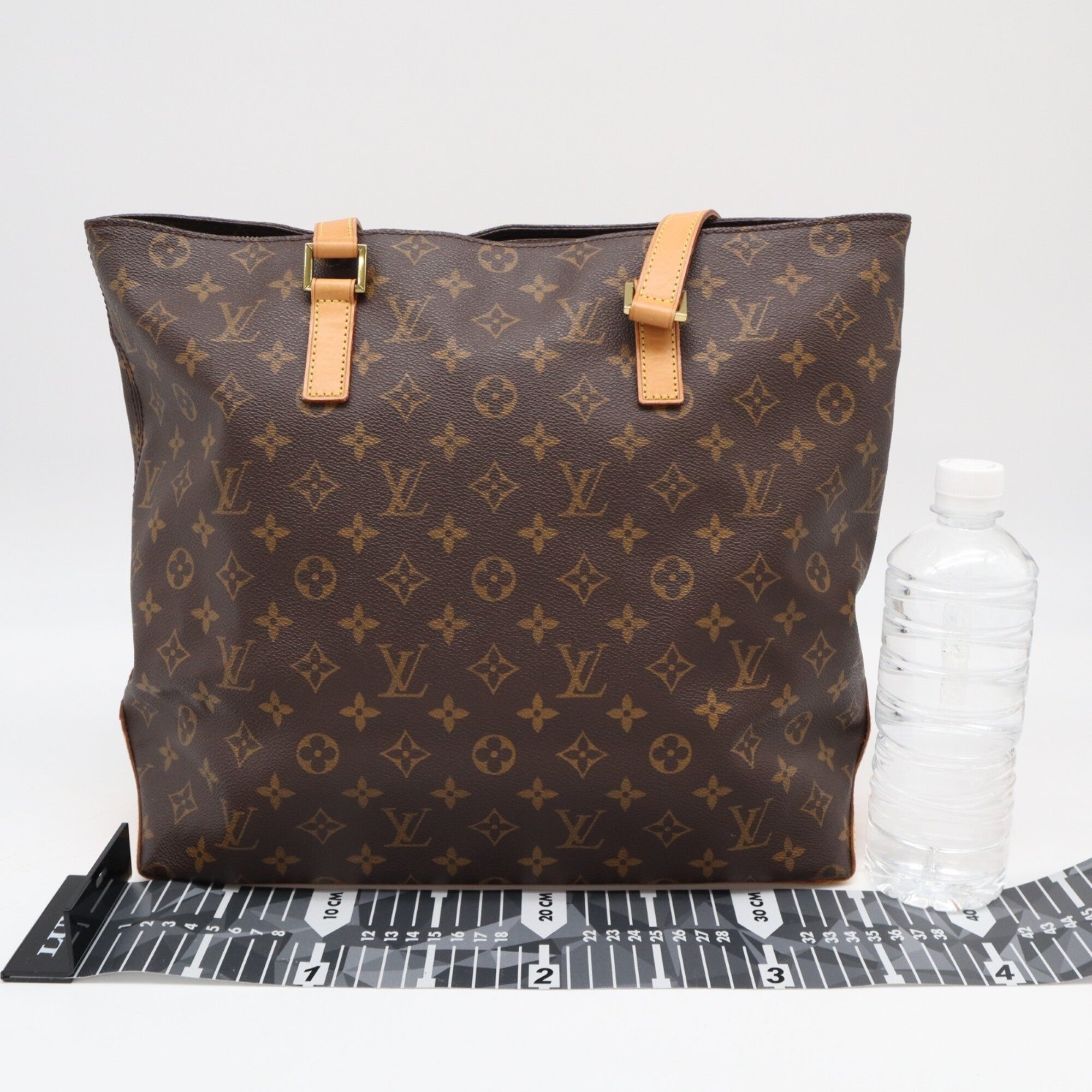Louis Vuitton Beige Brown Coated Canvas Leather Handbag (Pre-Owned)