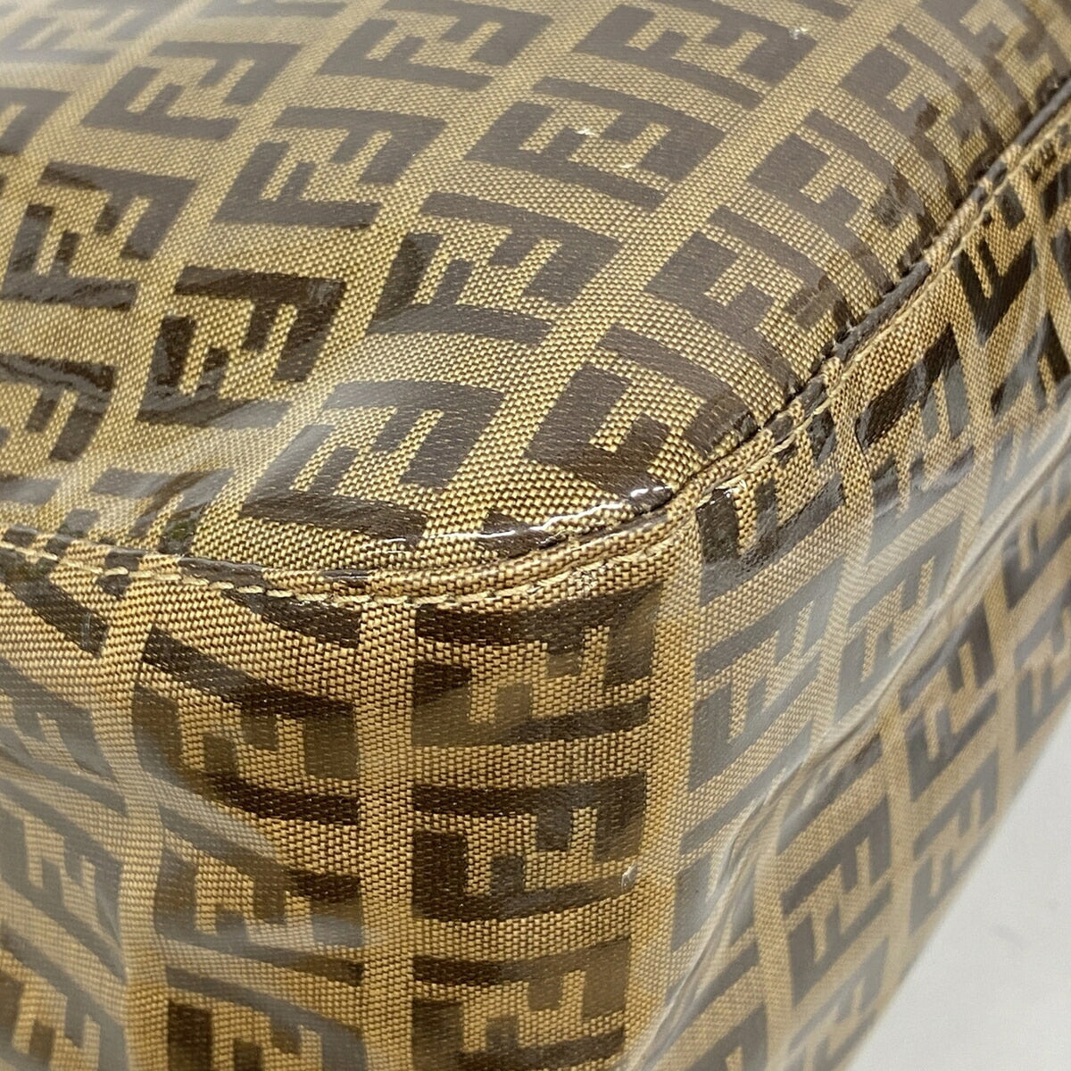 Fendi Brown Coated Canvas Handbag (Pre-Owned)
