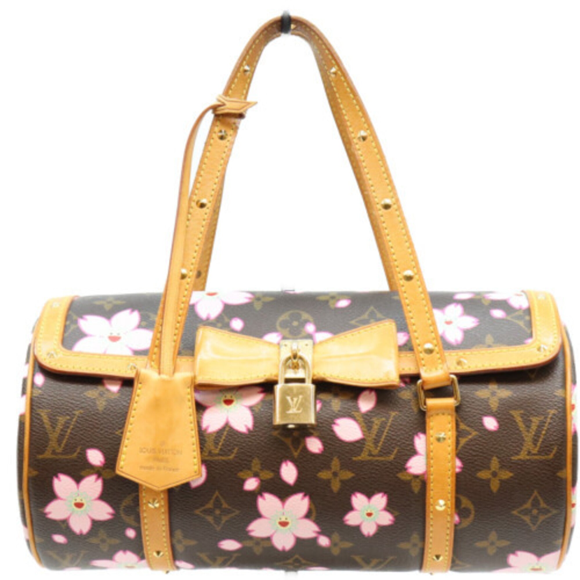 Louis Vuitton Brown Pink Monogram Cherry Blossom Handbag (Pre-Owned)