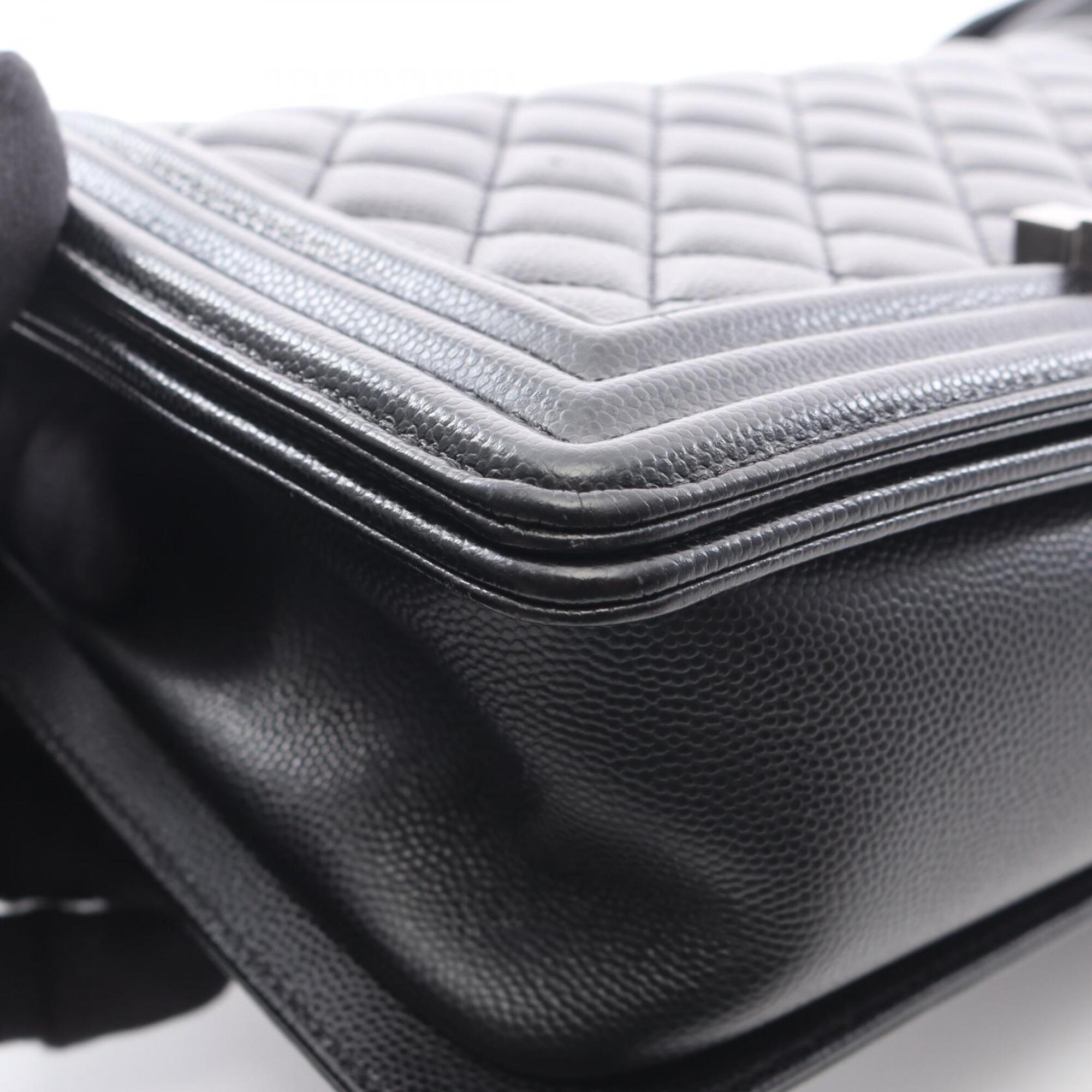 Chanel Black Grained Calfskin Handbag Shoulder Bag (Pre-Owned)