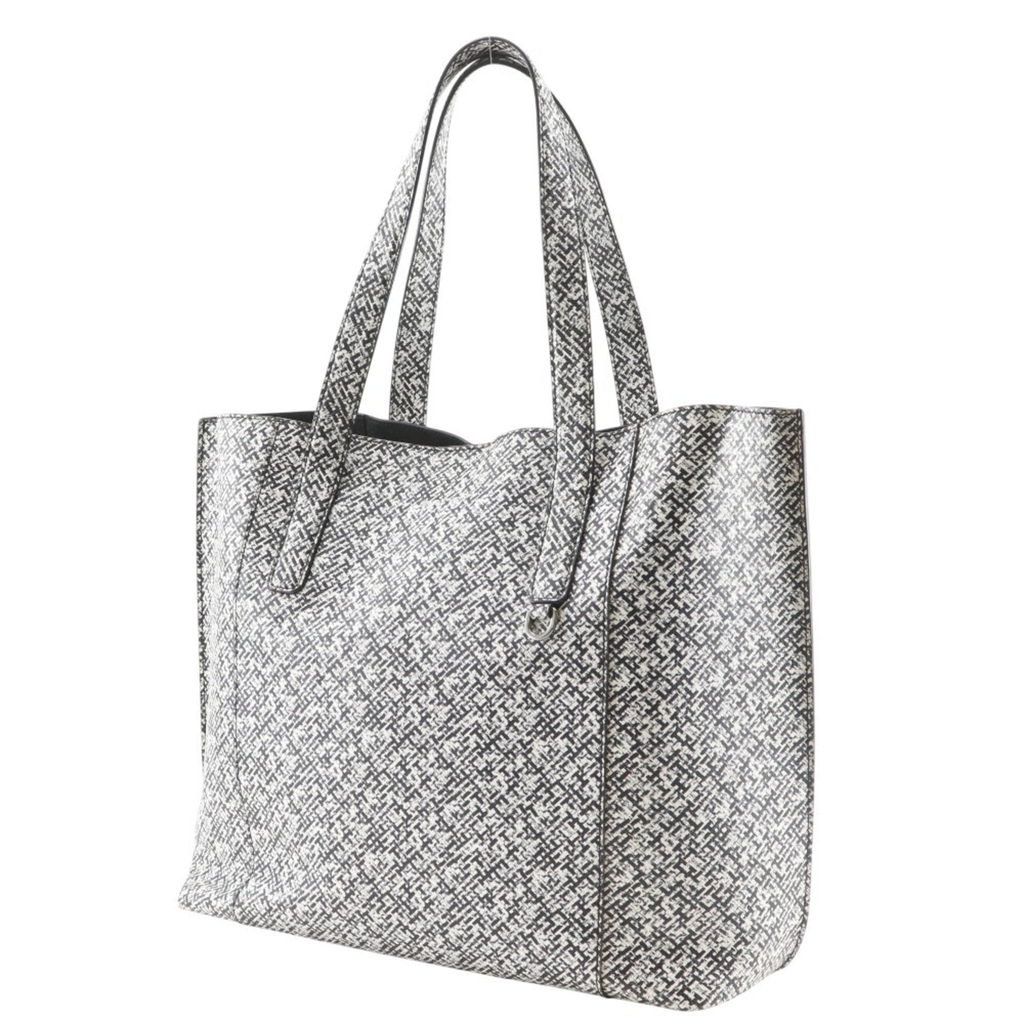 Tod's Black White Pvc Leather Tote Bag (Pre-Owned)
