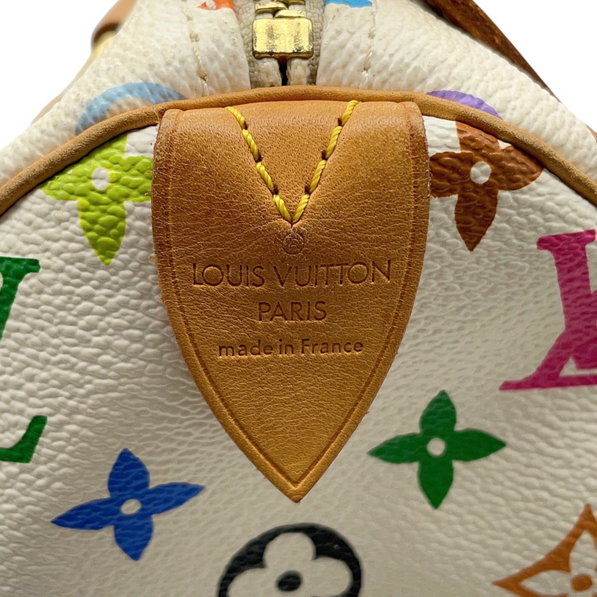 Louis Vuitton Blanc Red Color Monogram Multicolore Handbag (Pre-Owned)